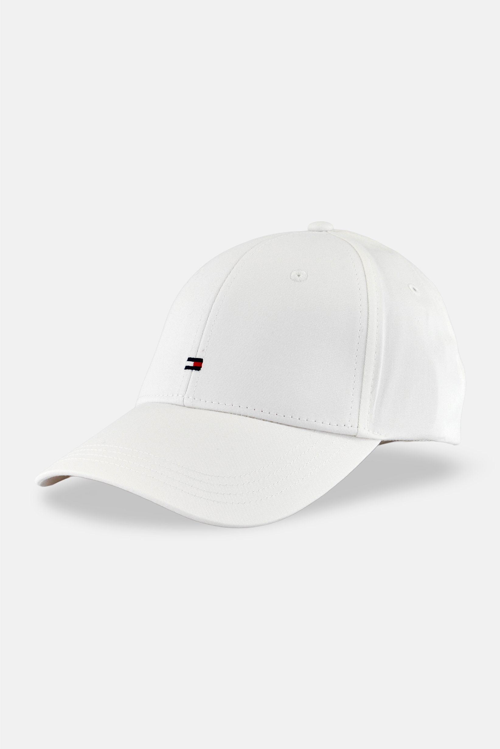 Men Embroidered Logo Adjustable Buckle Closure Cap, White