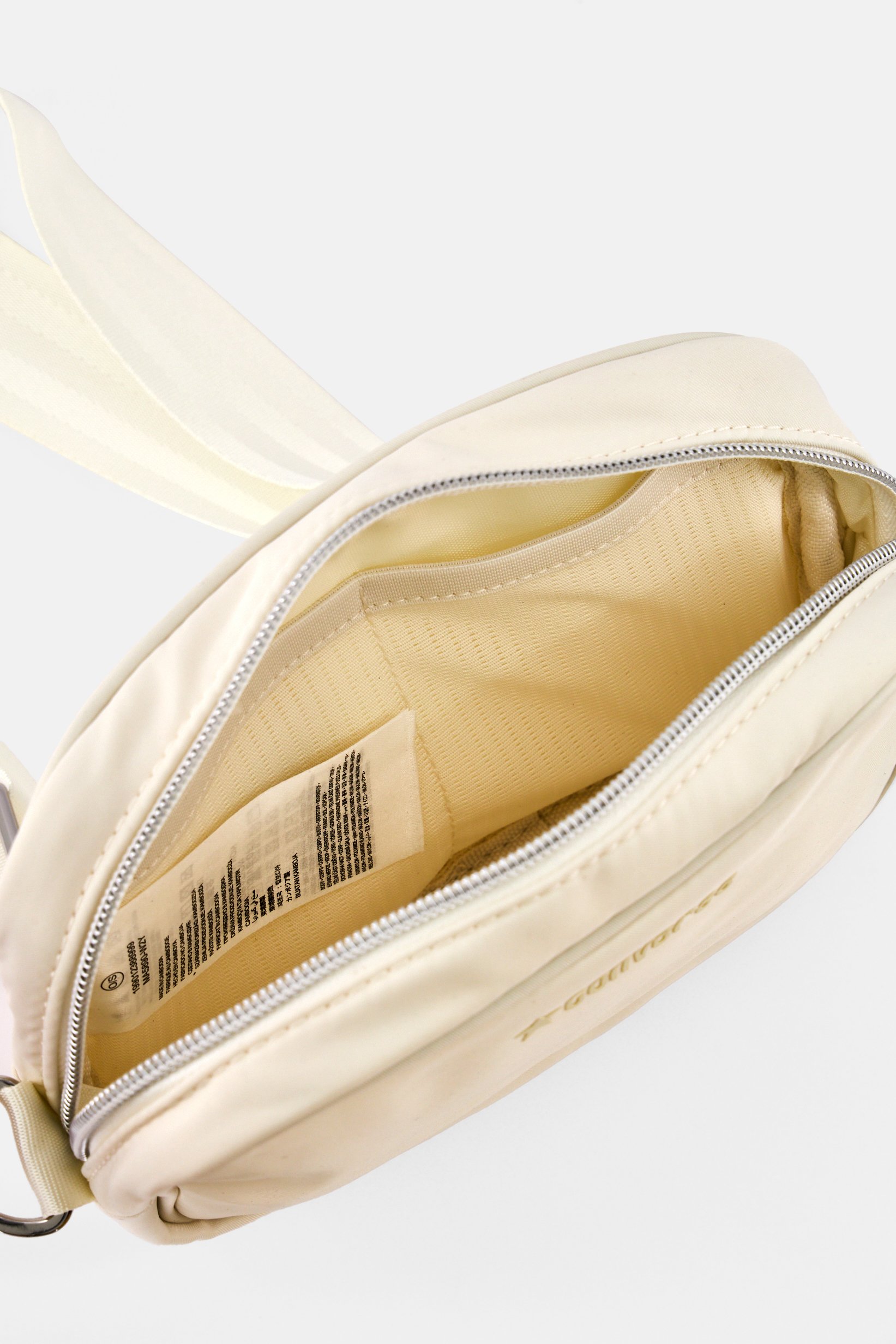 Women Brand Logo Cross Body Bag, Cream