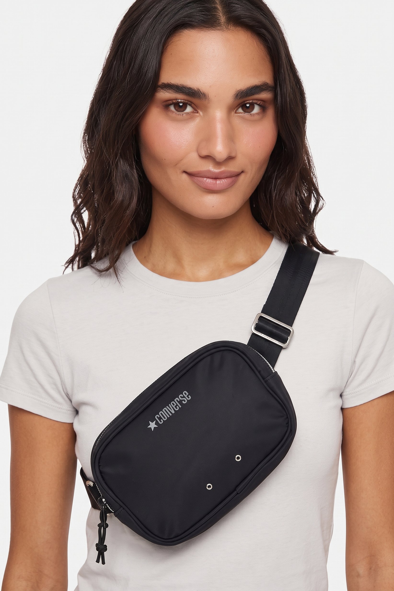 Women Brand Logo Cross Body Bag, Black