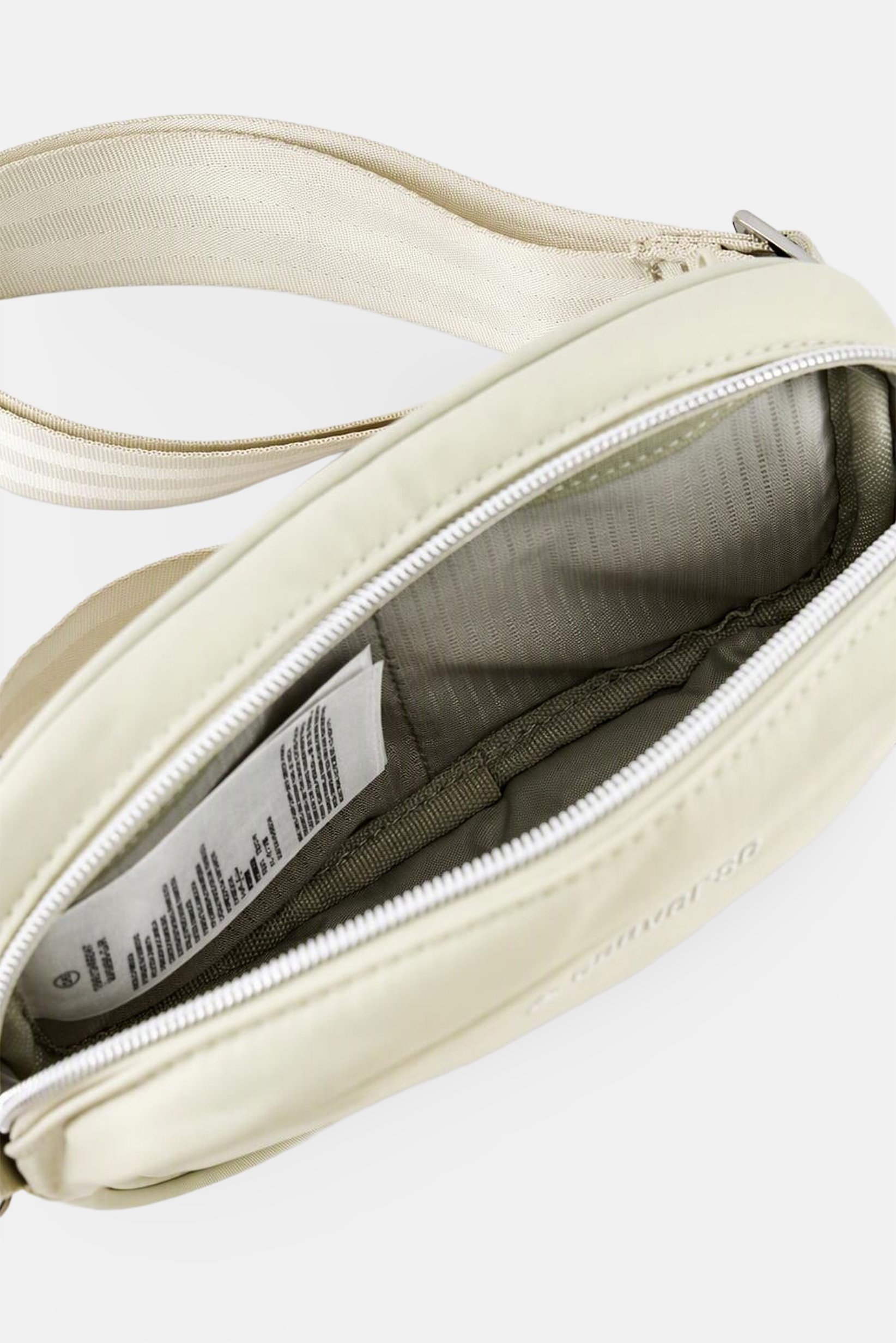 Women Brand Logo Cross Body Bag, Cream