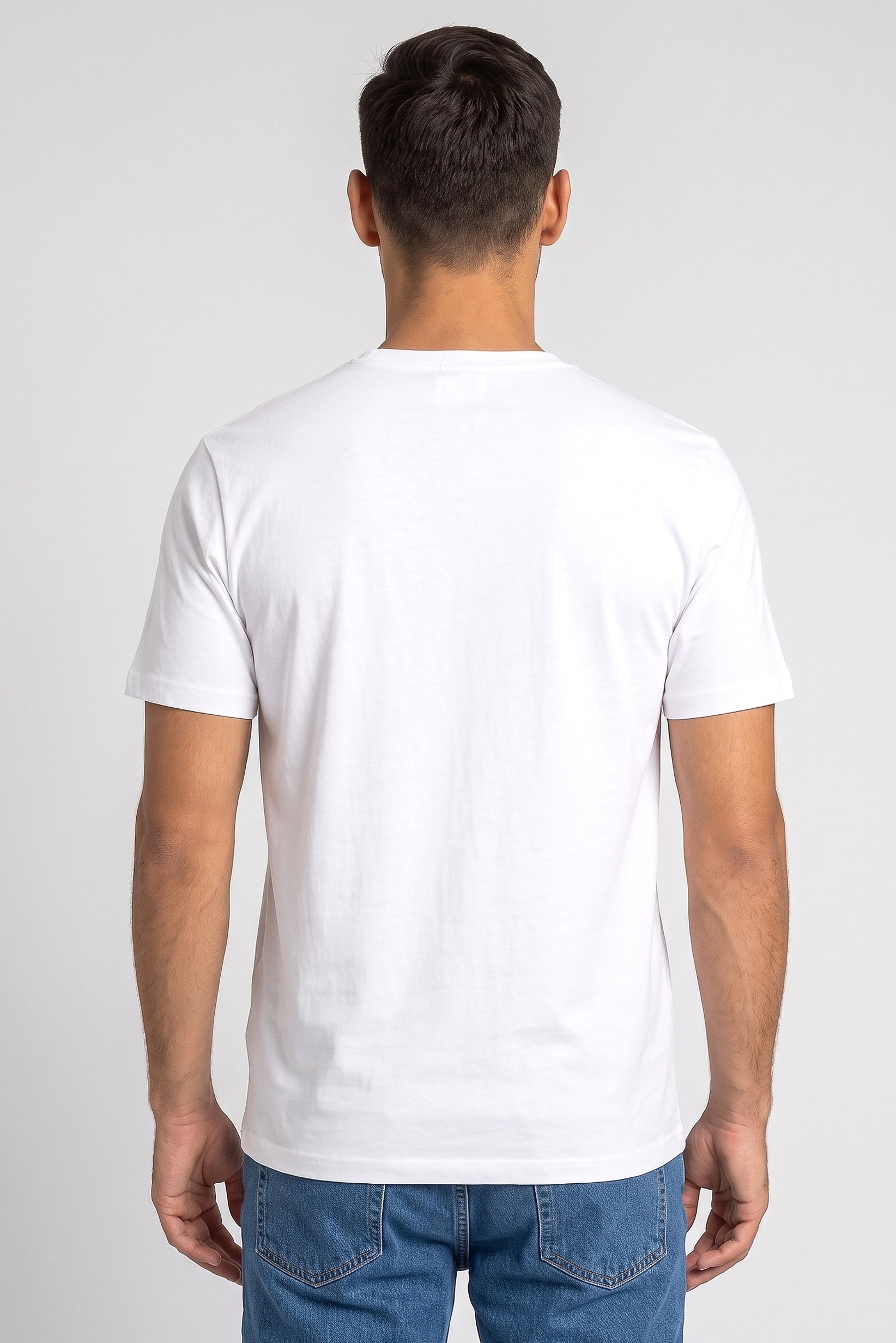 Calvin Klein Jeans Men Crew Neck Short Sleeve Brand Logo T-Shirt, White