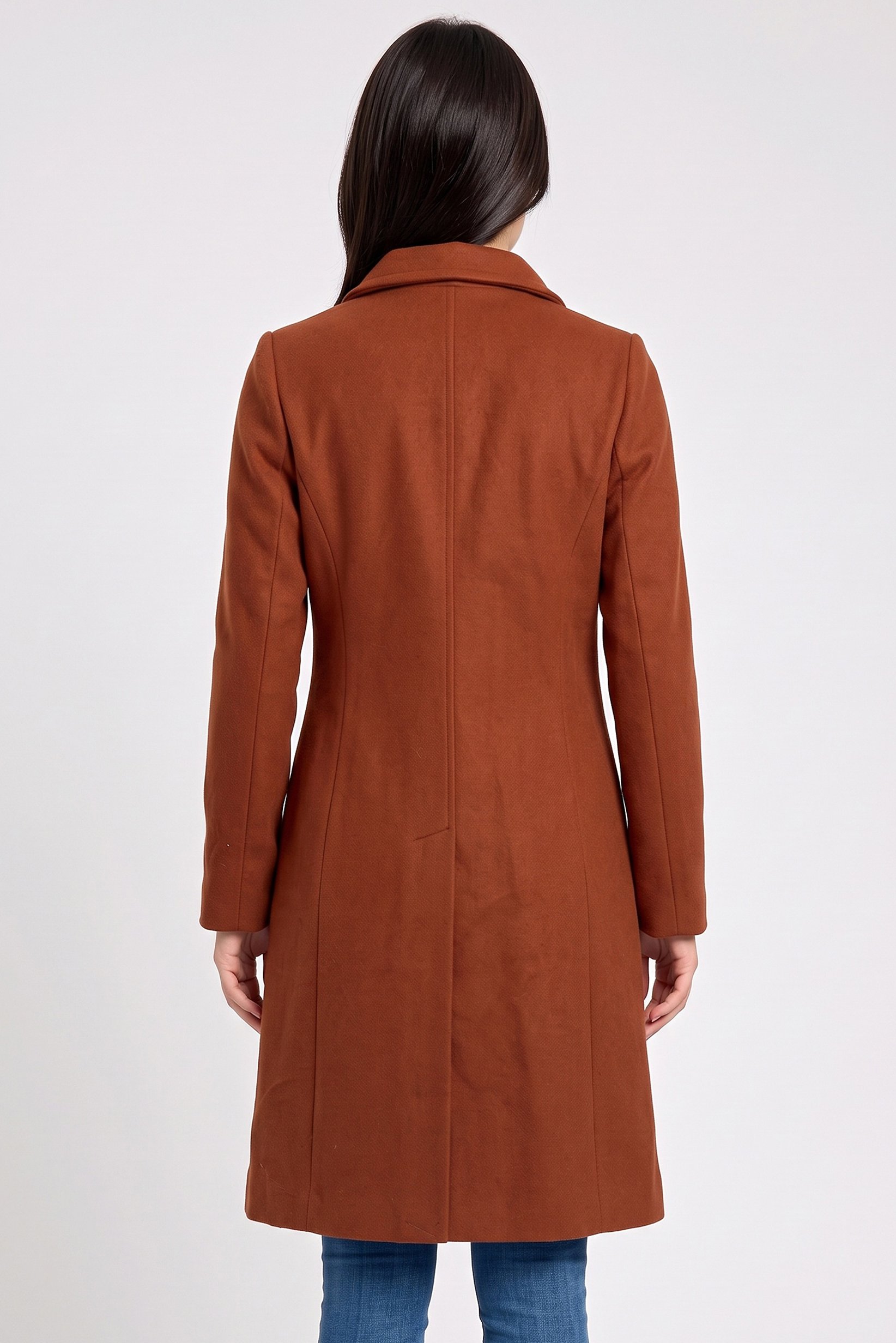 Women Textured Trench Coat, Rust
