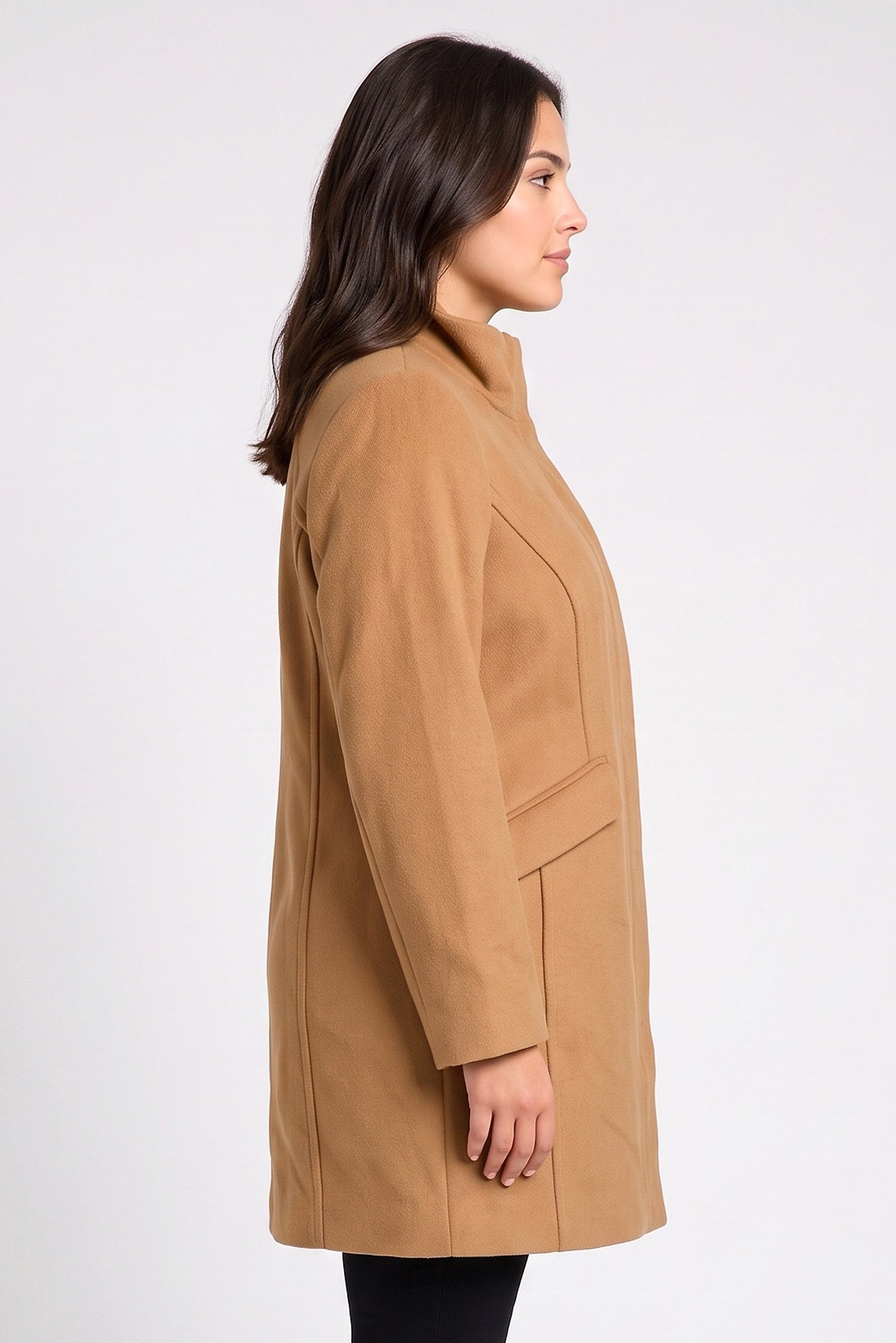 Women Solid Trench Coat, Brown