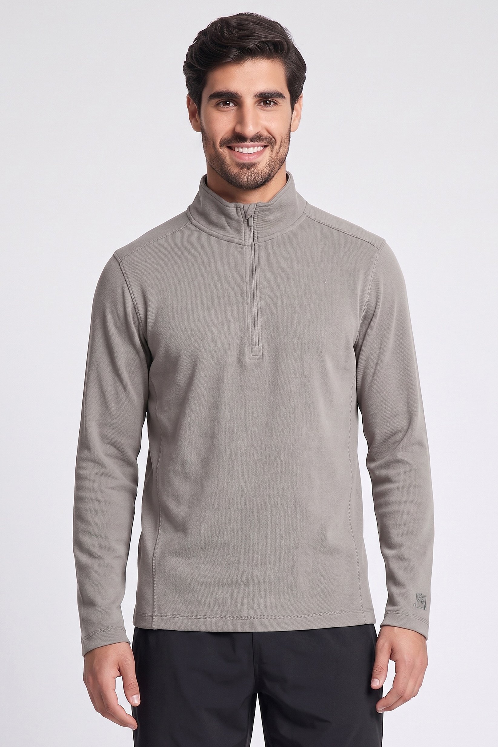Men Sportswear Fit Long Sleeve Outdoor Sweatshirt, Grey
