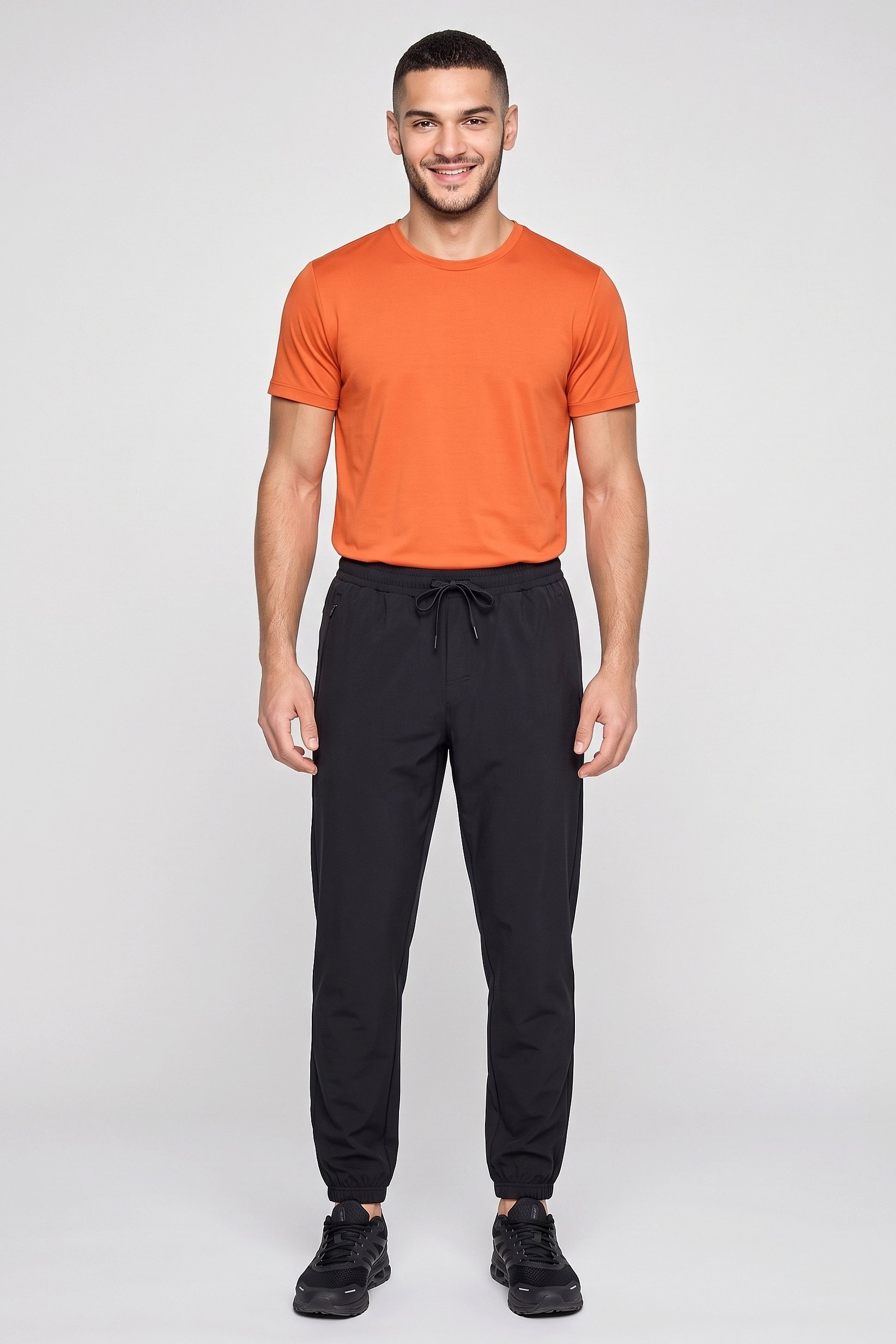 Men Sportswear Fit Outdoor Training Pants, Black