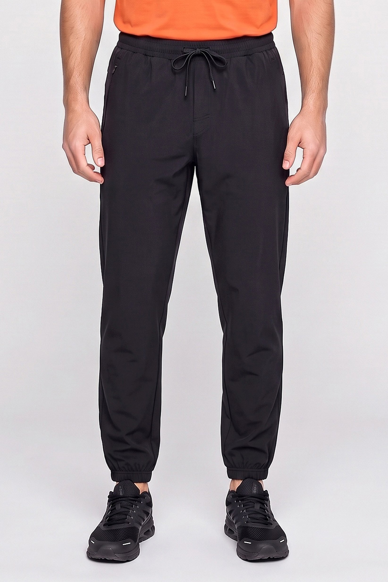 Men Sportswear Fit Outdoor Training Pants, Black
