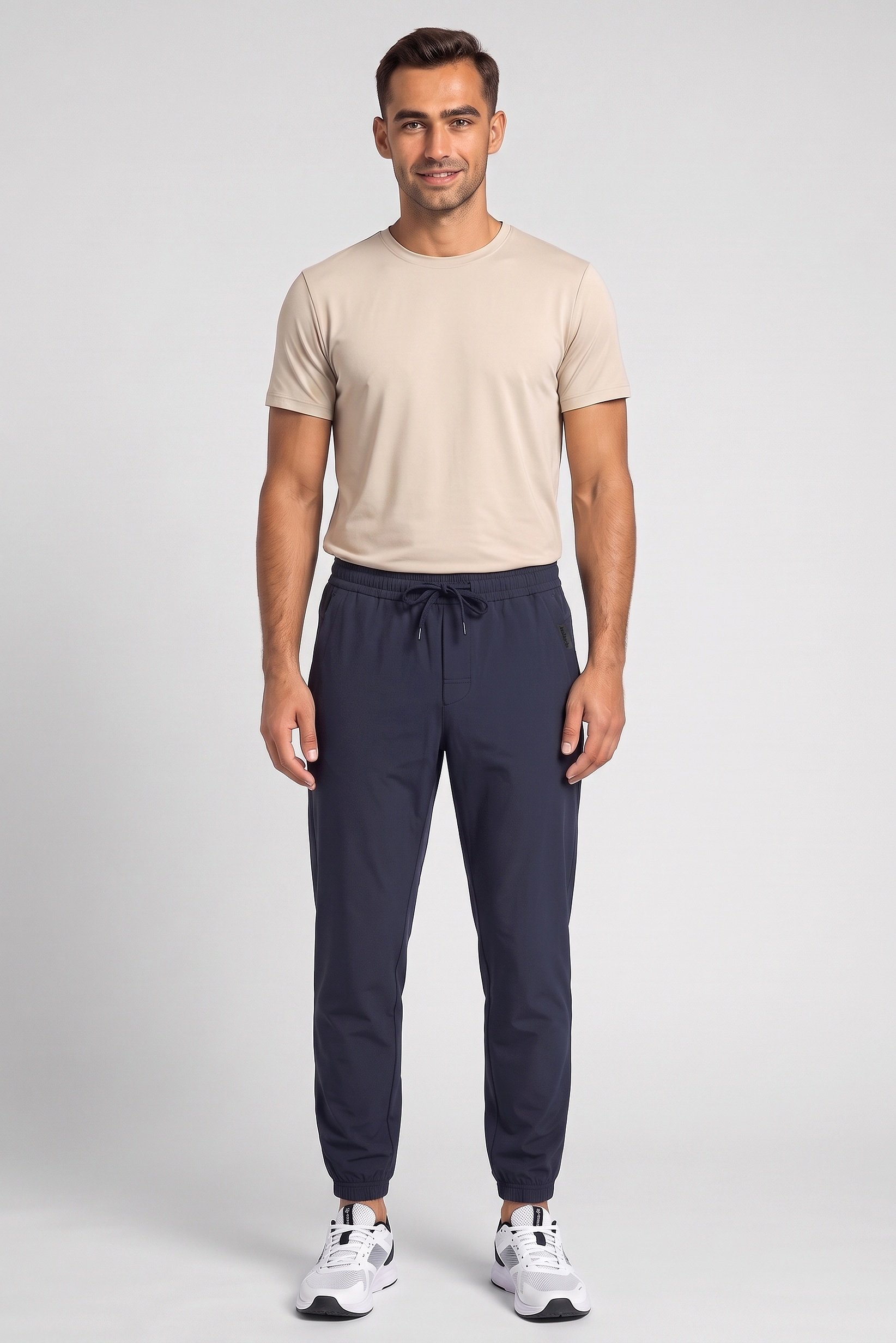 Men Sportswear Fit Outdoor Track Pants, Deep Navy