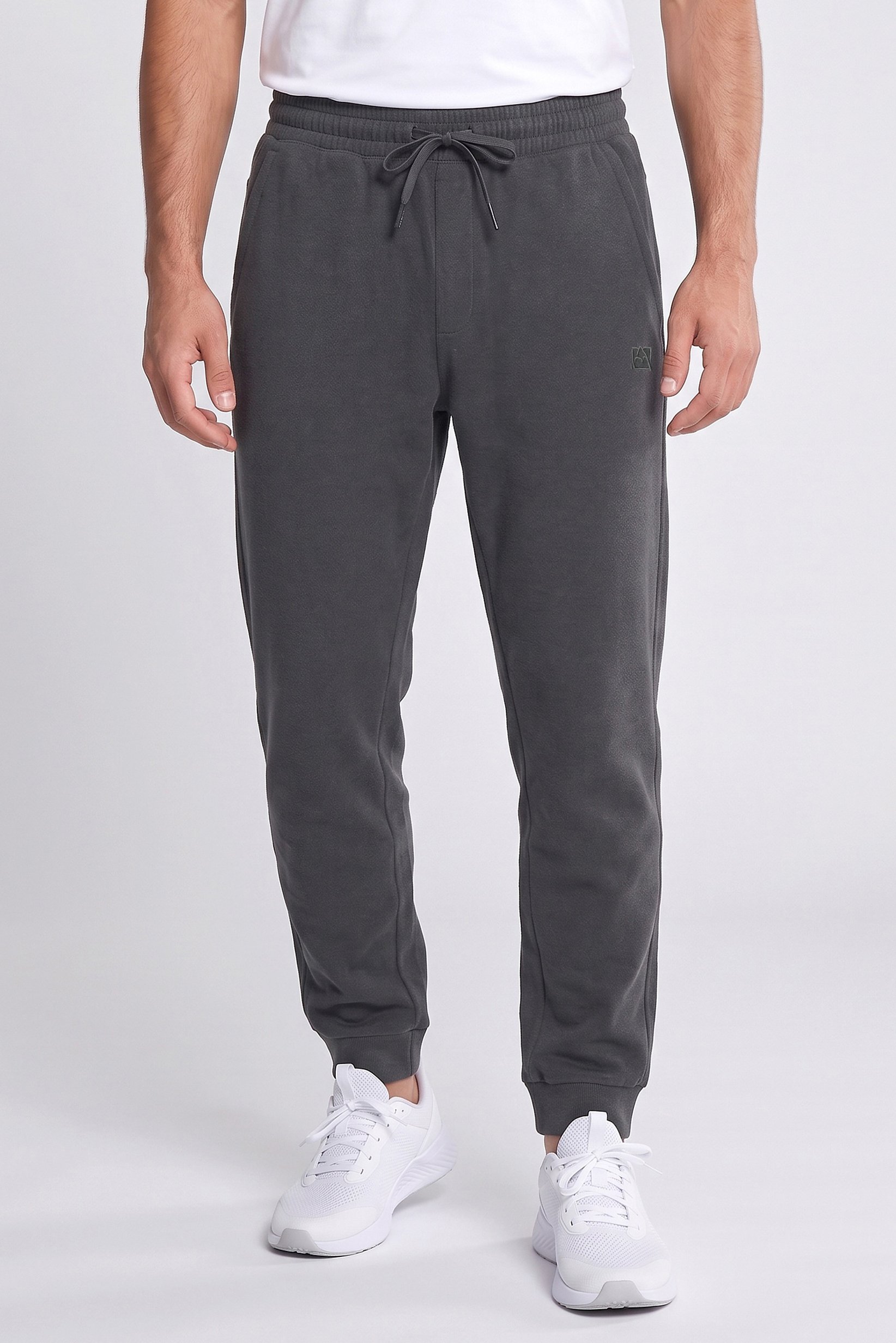 Men Sportswear Fit Drawstring Outdoor Sweatpants, Grey