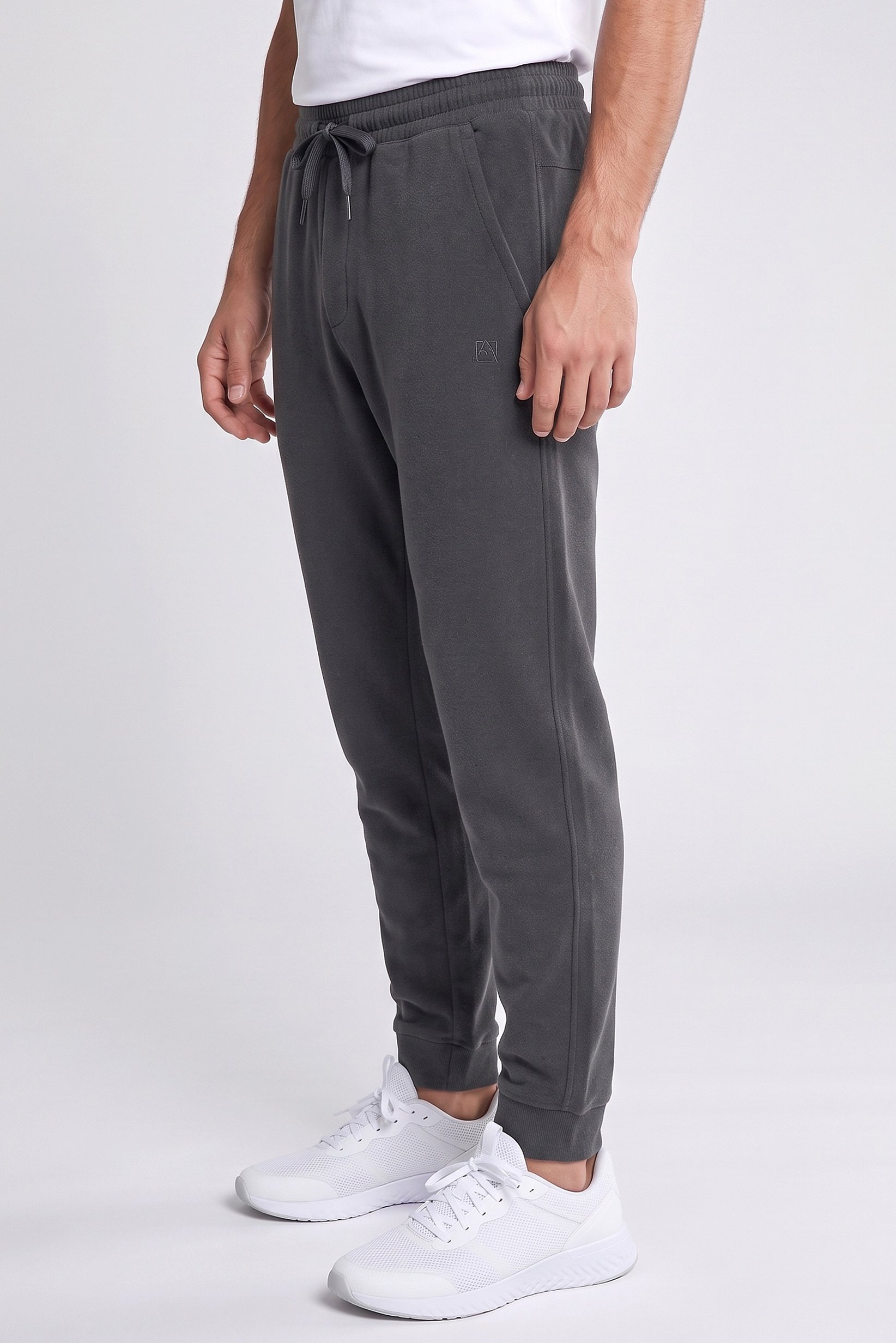 Men Sportswear Fit Drawstring Outdoor Sweatpants, Grey