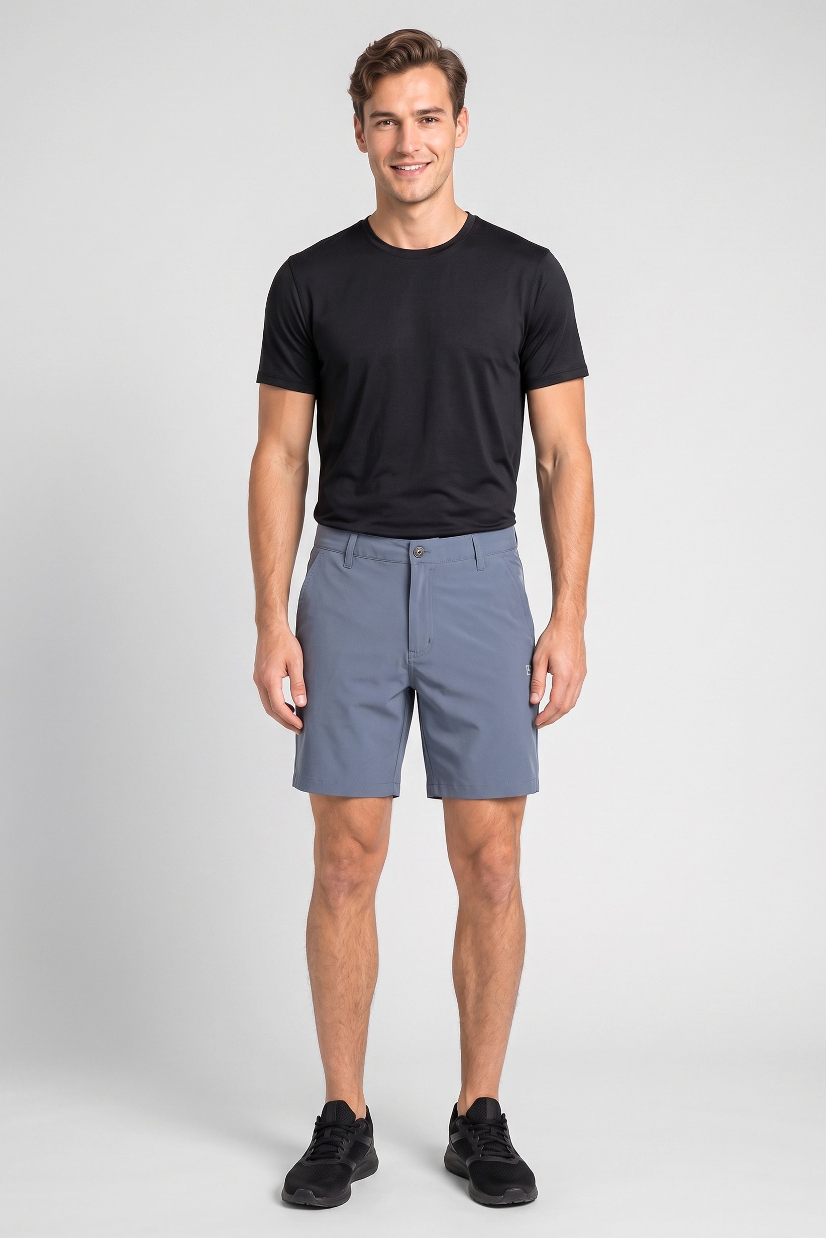 Men Sportswear Fit 8 Inseam Walking Shorts, Slate Blue