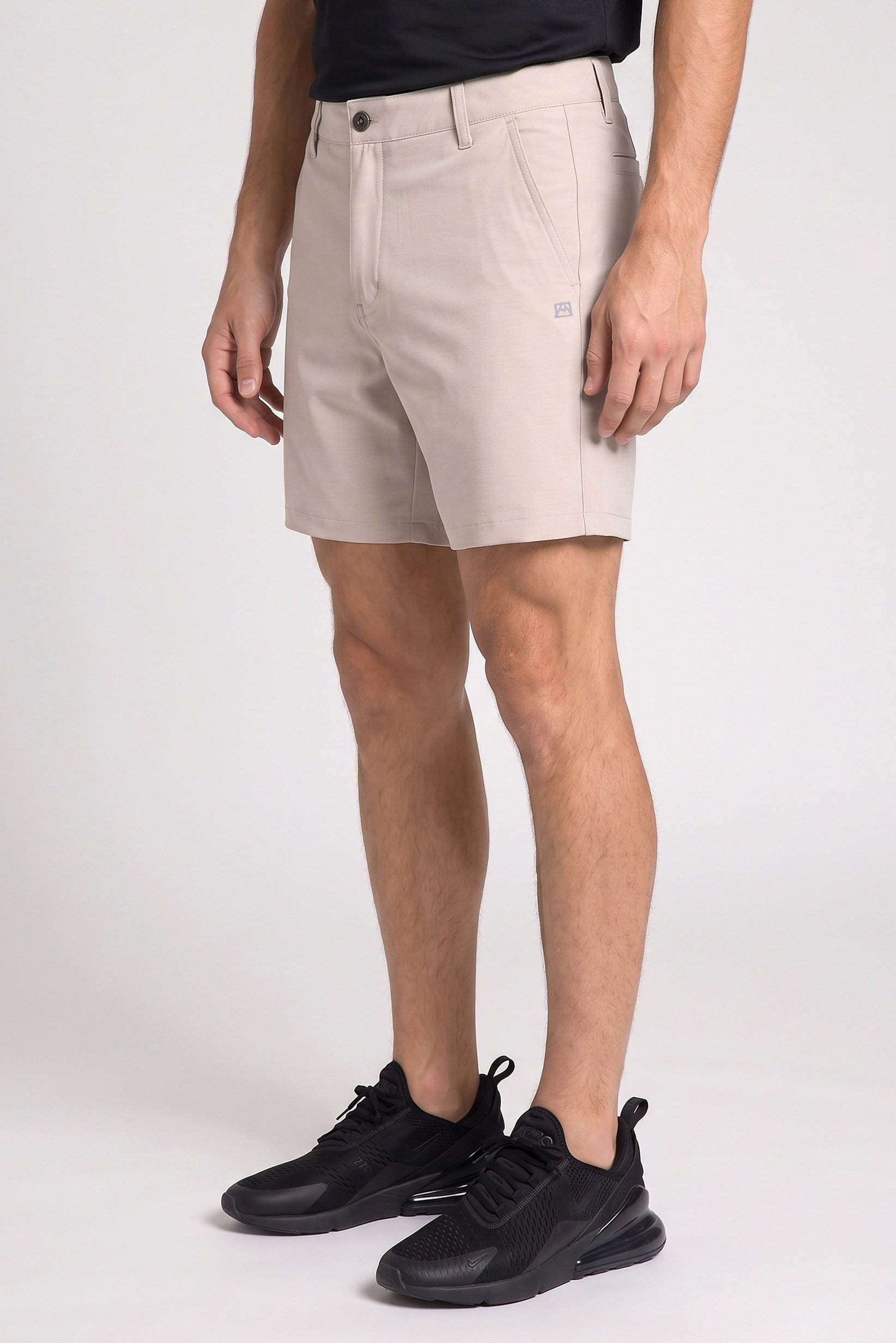 Men Sportswear Fit 8 Inseam Walking Shorts, Light Beige
