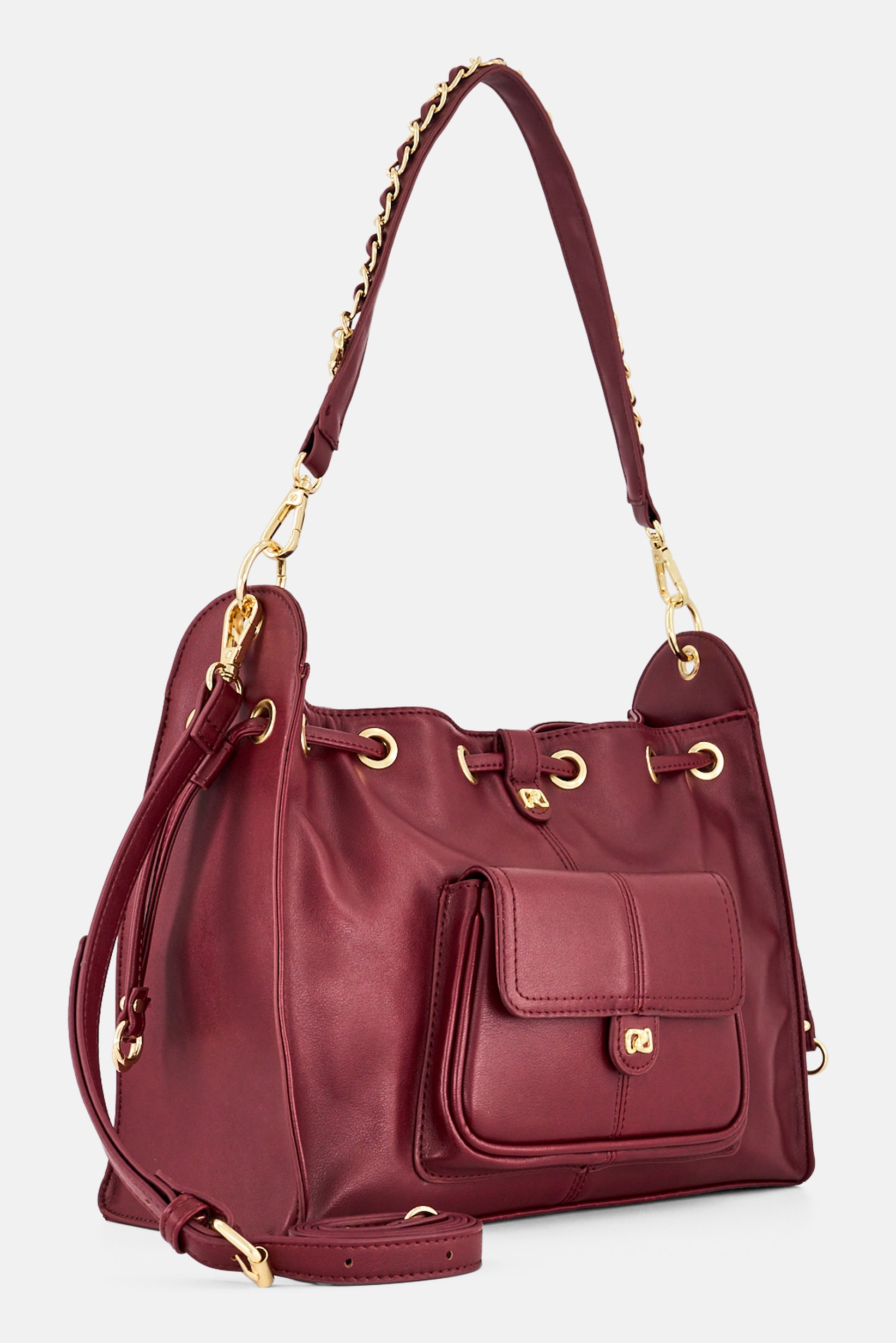 Women Brand Logo Handbag, Maroon