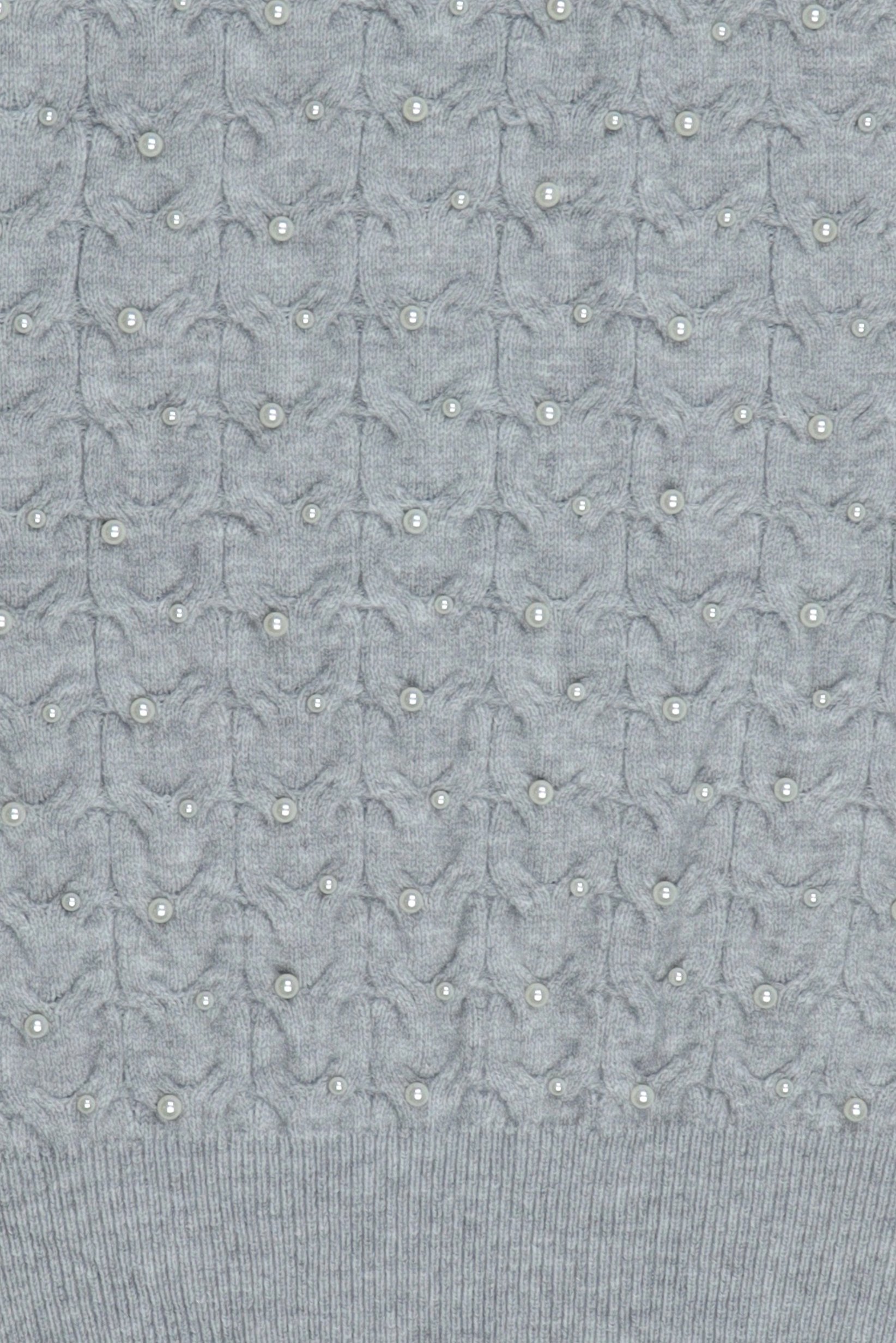Women Crew Neck Textured Sweater, Grey