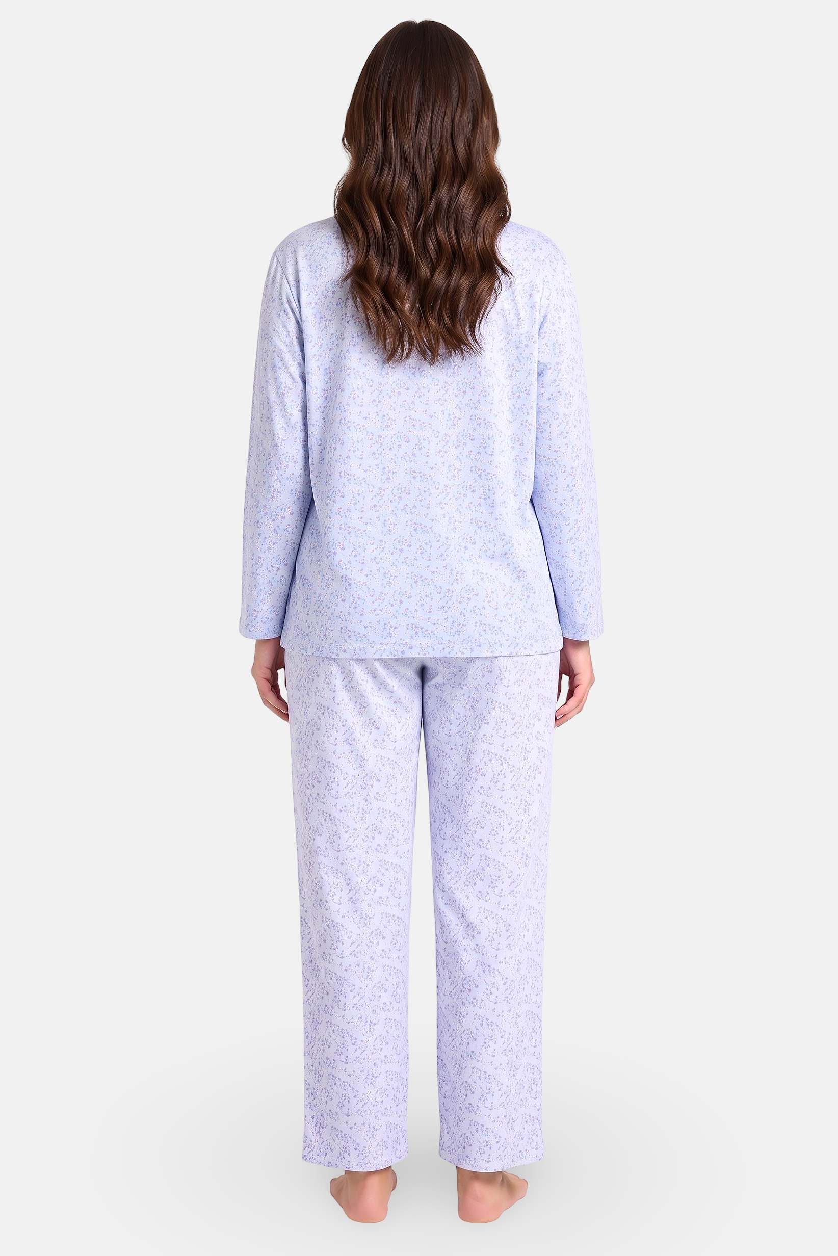 Women 2 Pcs Floral Print 3/4 Sleeeve Top And Bottom Pyjama Set, Multicolor