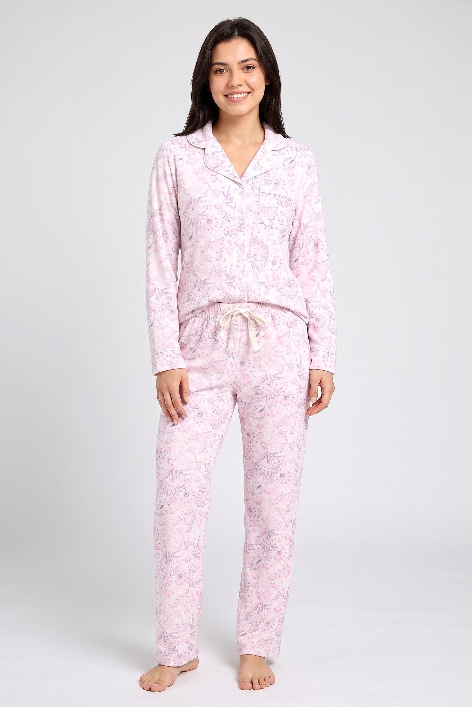 Women 2 Pieces Floral Print Long Sleeve Top And Pyjama Pants Set, Multicolor