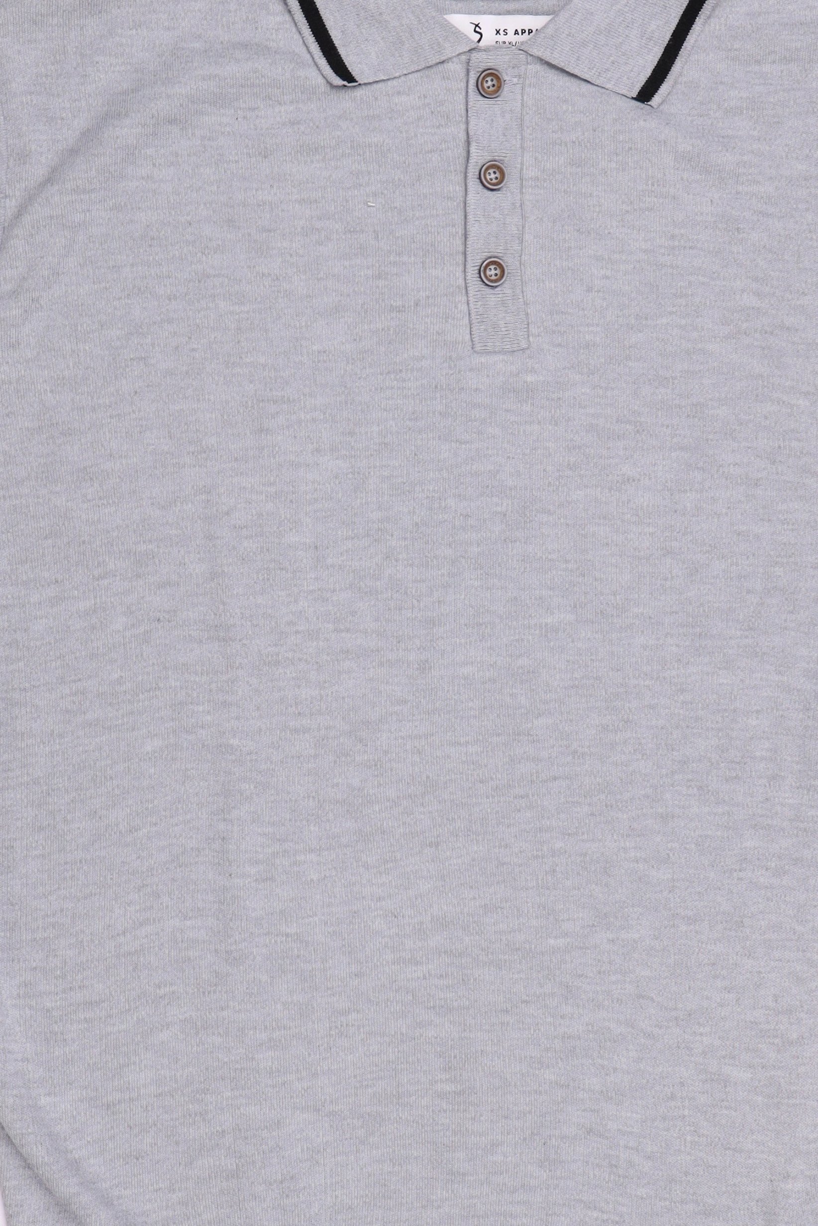 Men Spread Collar Short Sleeve Solid Polo Shirt, Grey