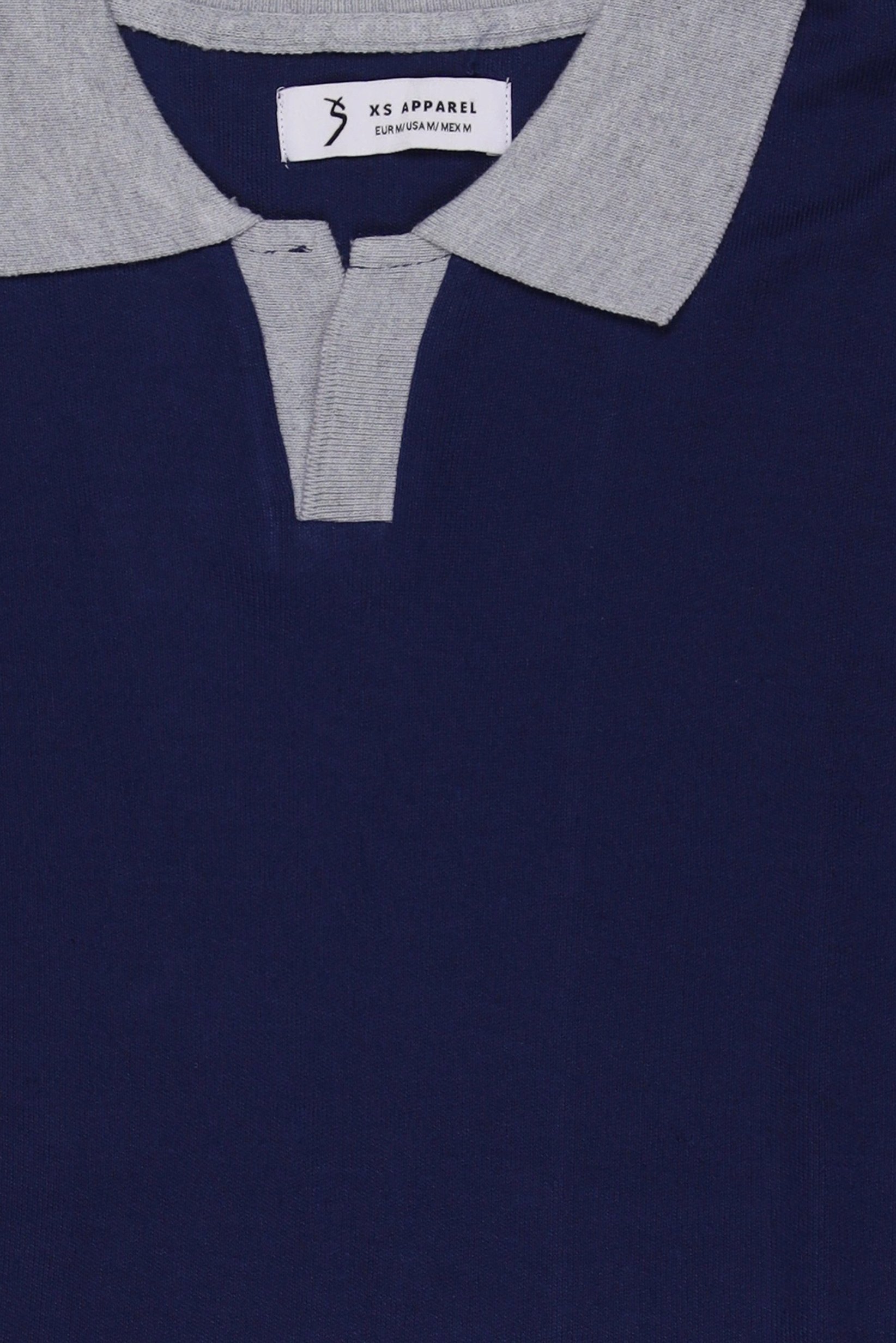 Men Regular Fit Knitted Short Sleeve Polo Shirt, Navy