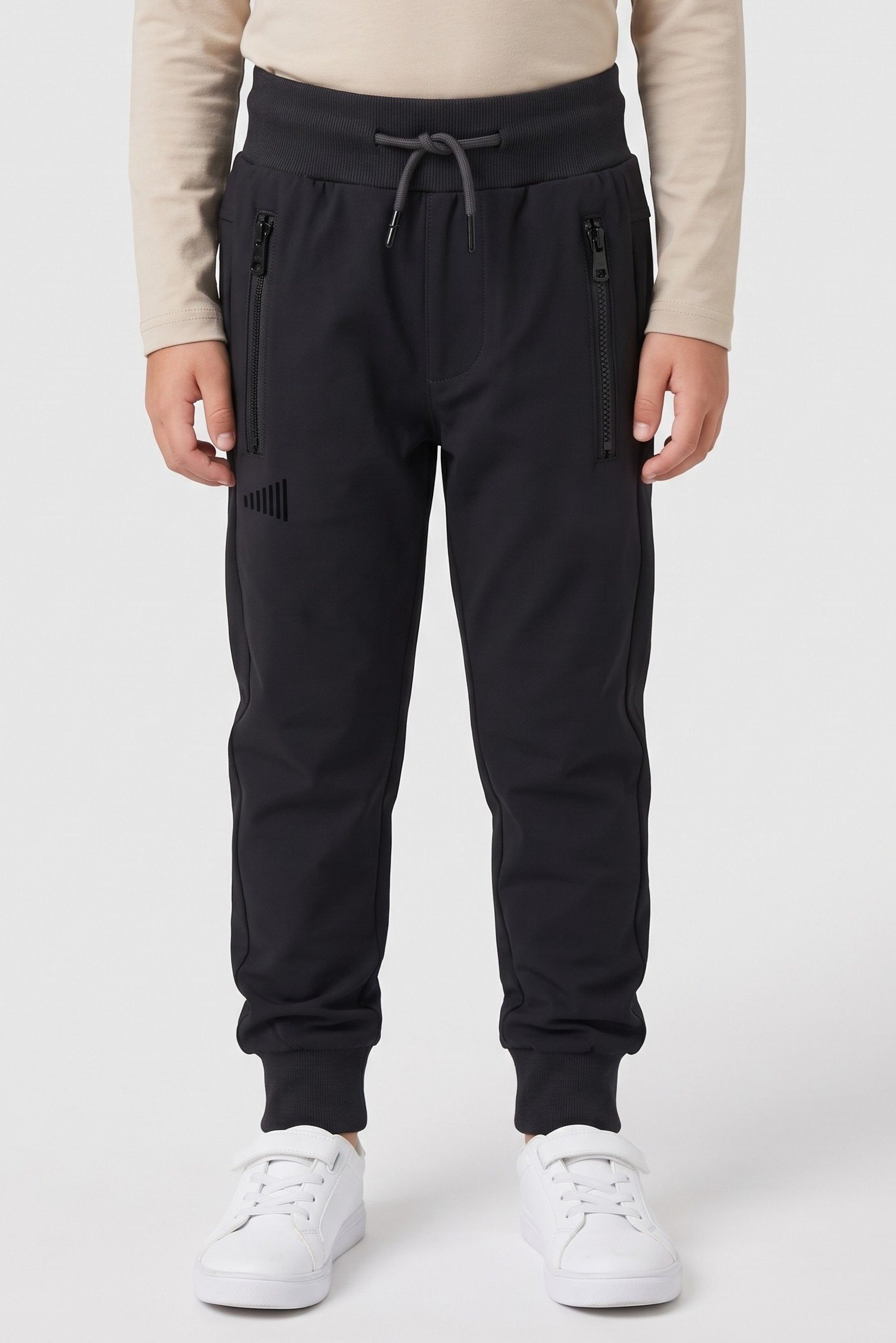 Toddlers Boy Brand Logo Jogger Pants, Charcoal