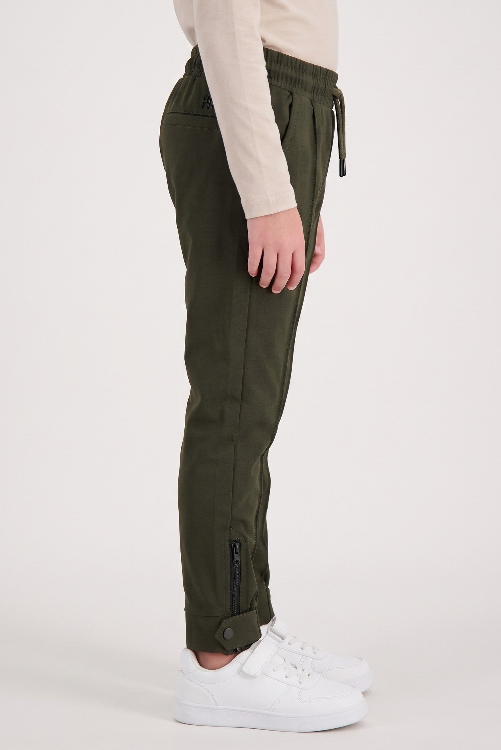 Kids Boy Brand Logo Track Pants, Olive