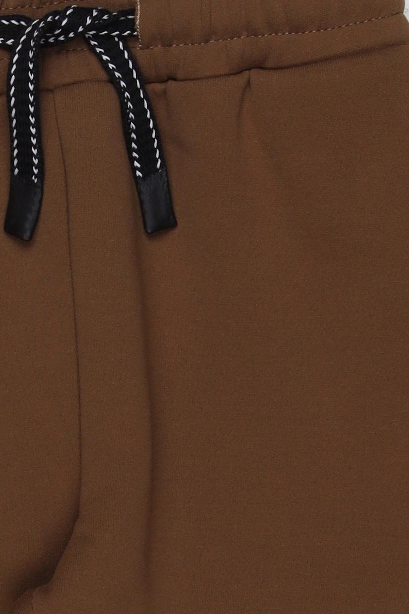 Kids Boy Regular Fit Solid Jogger Pants, Brown