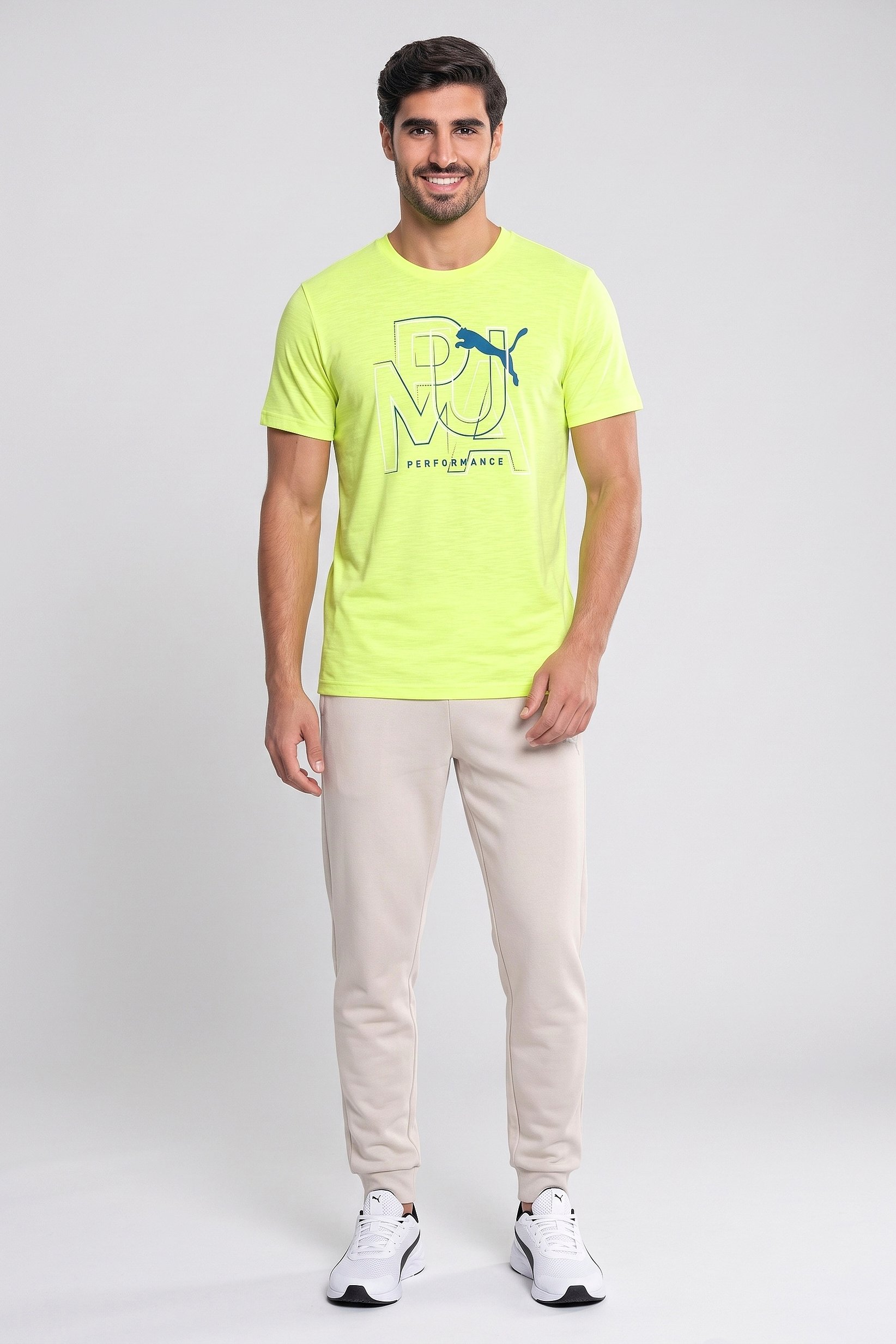 Men Sportswear Fit Short Sleeve Training T-Shirt, Lime Green