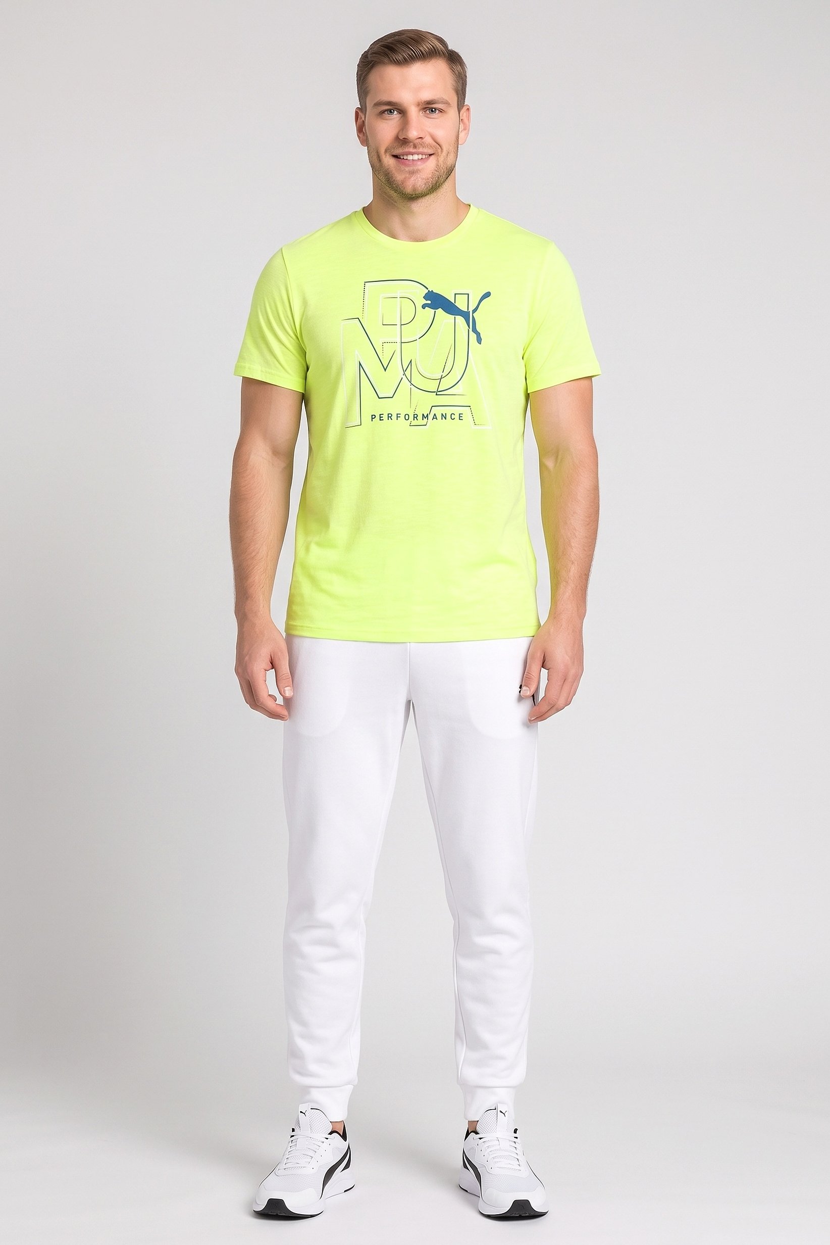 Men Regular Fit Short Sleeve Training T-Shirt, Lime Green