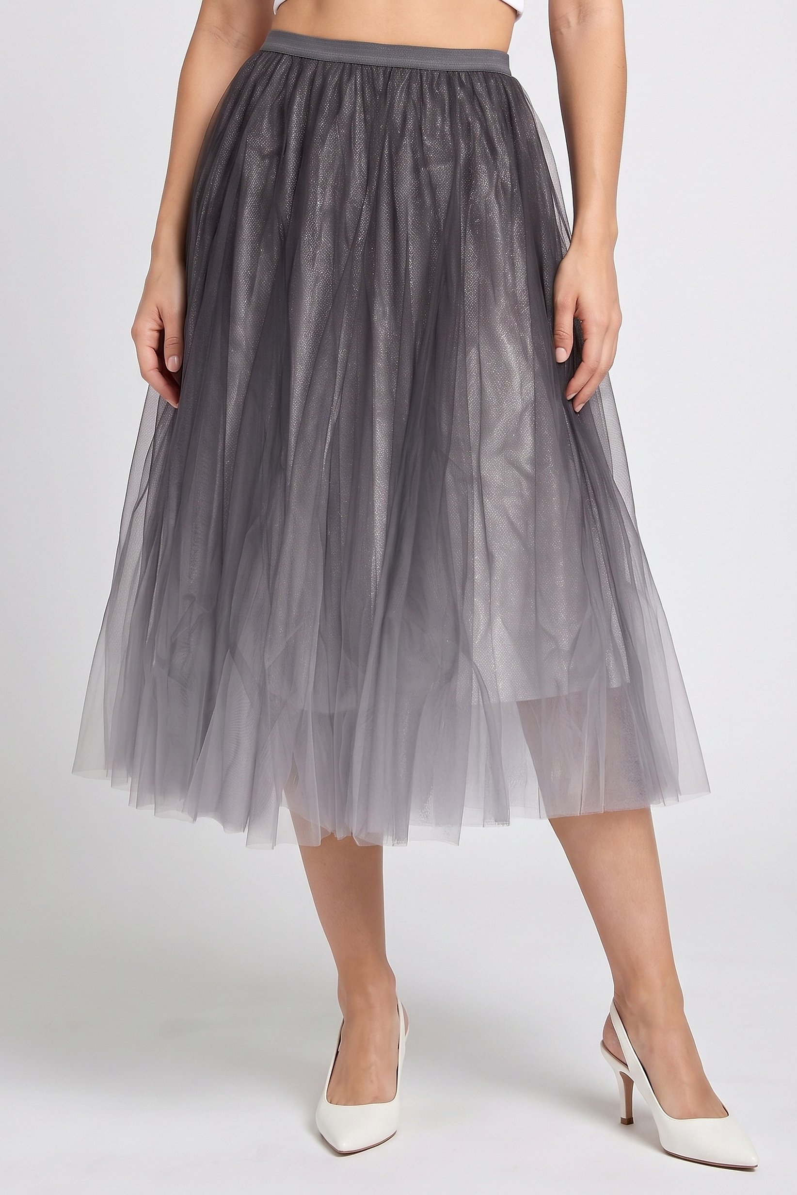 Women Textured Midi Skirt, Multicolor