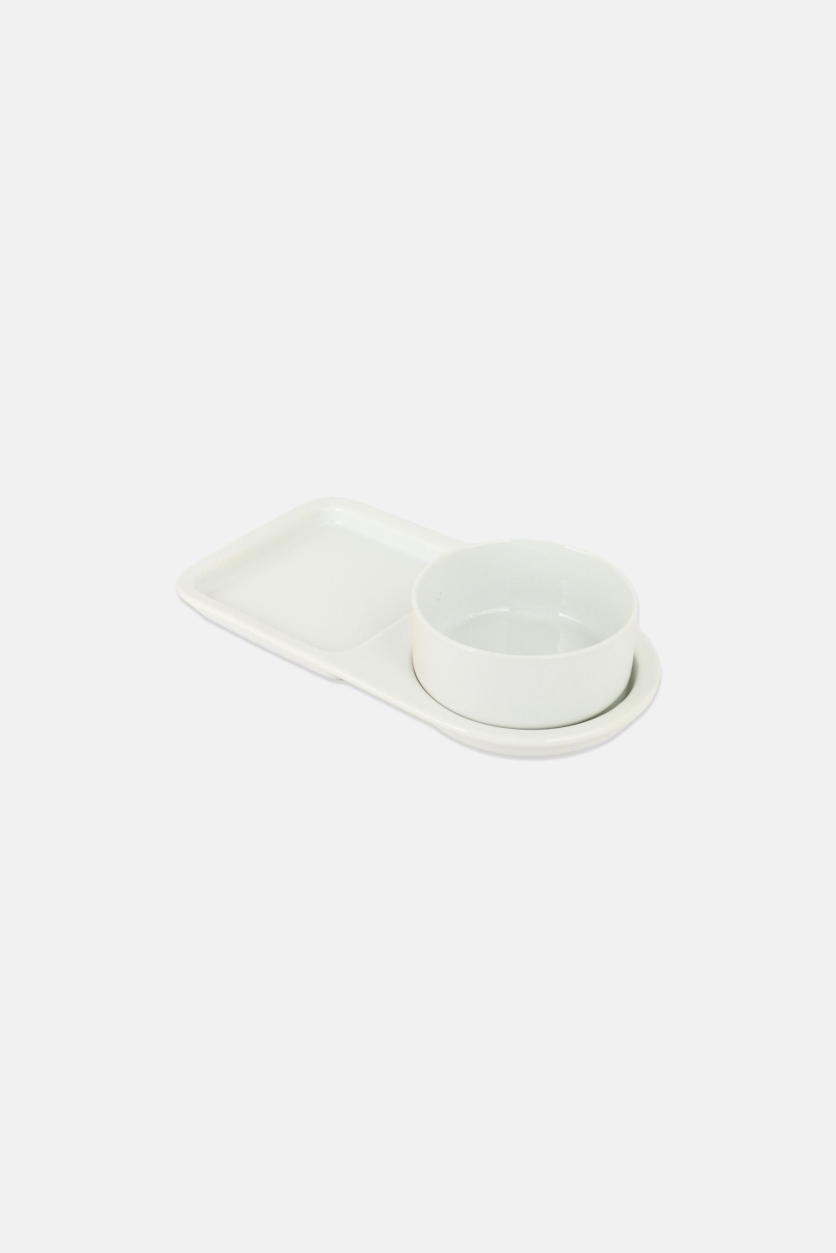 2 Pcs Serving Plate With Bowl, White