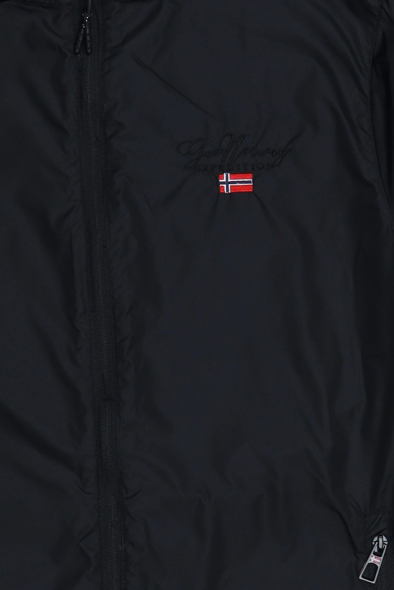 Men Embroidered Logo Windbreaker Jacket, Black