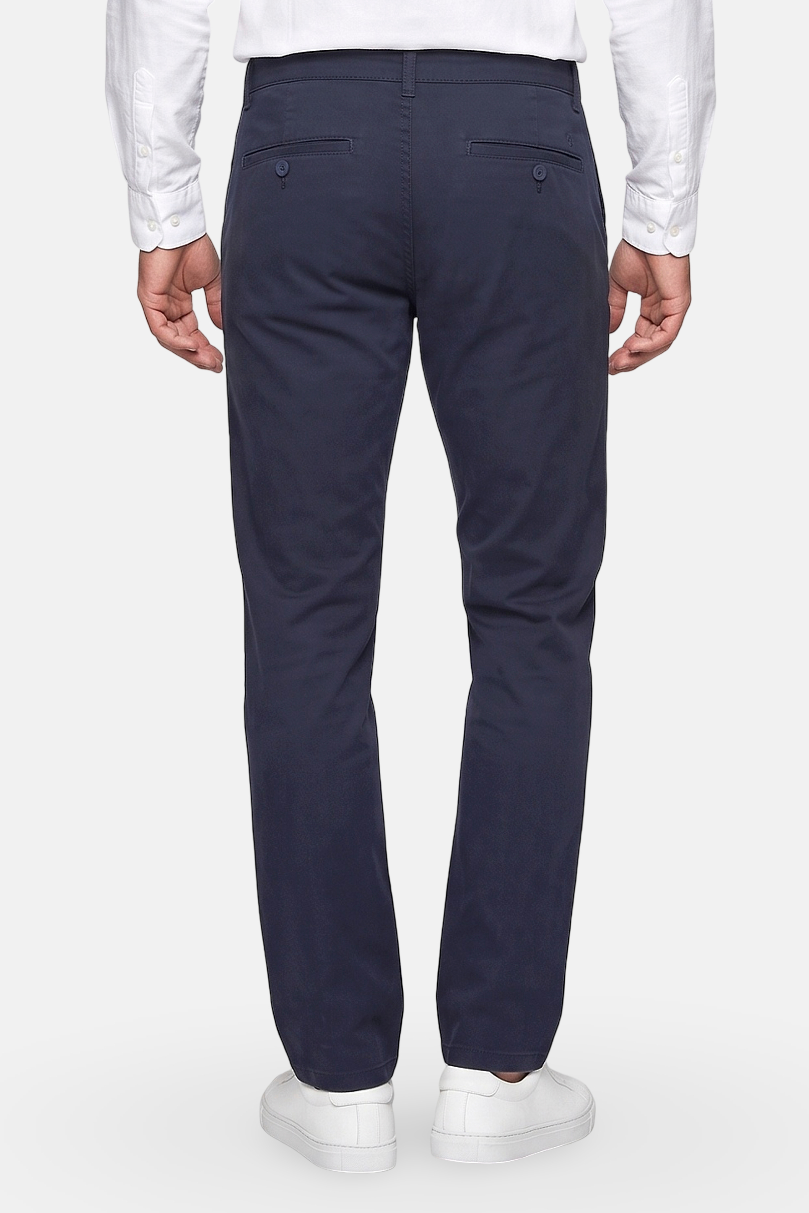 Men Straight Fit Solid Chino Pants, Navy