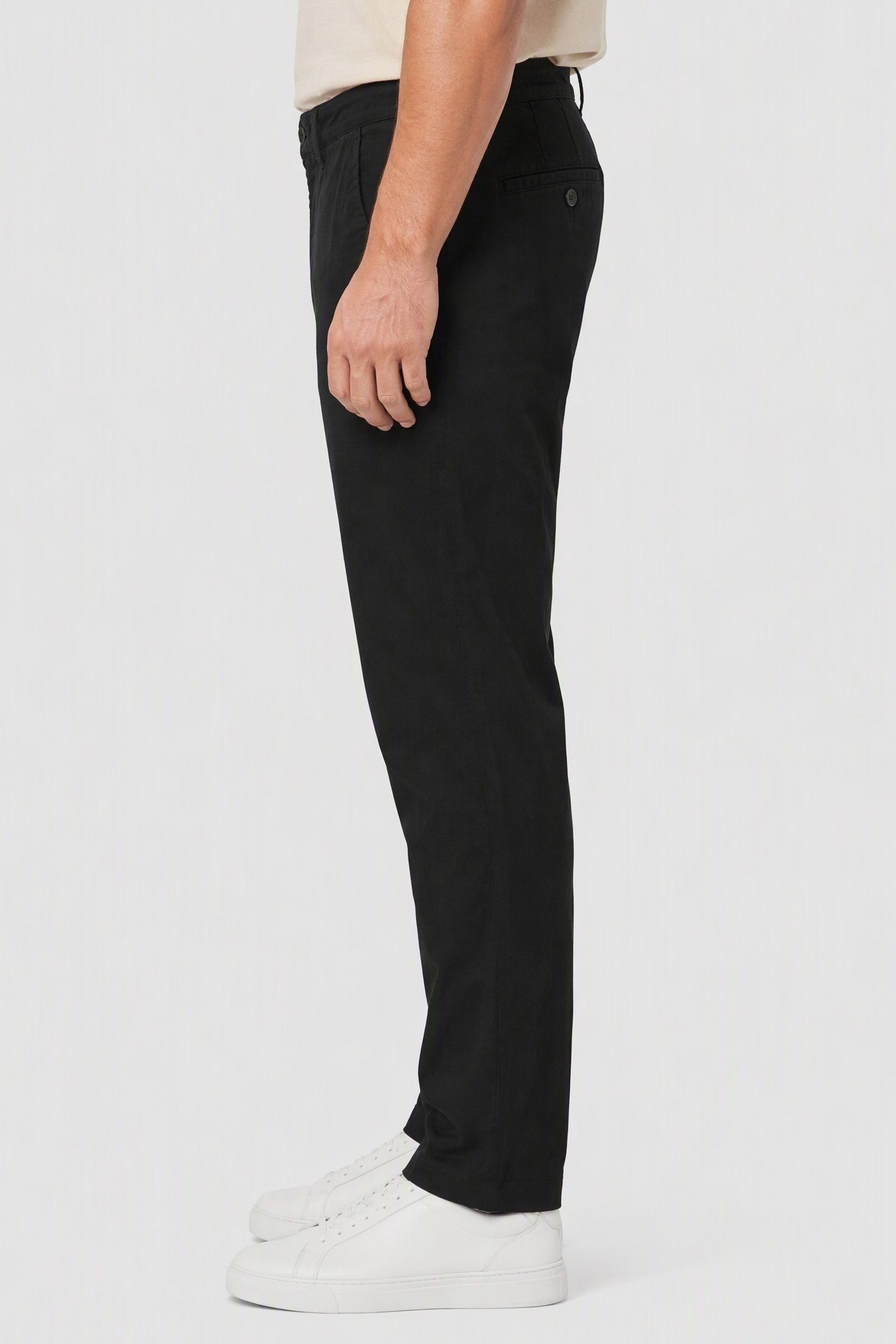 Men Straight Solid Chino Pants, Black