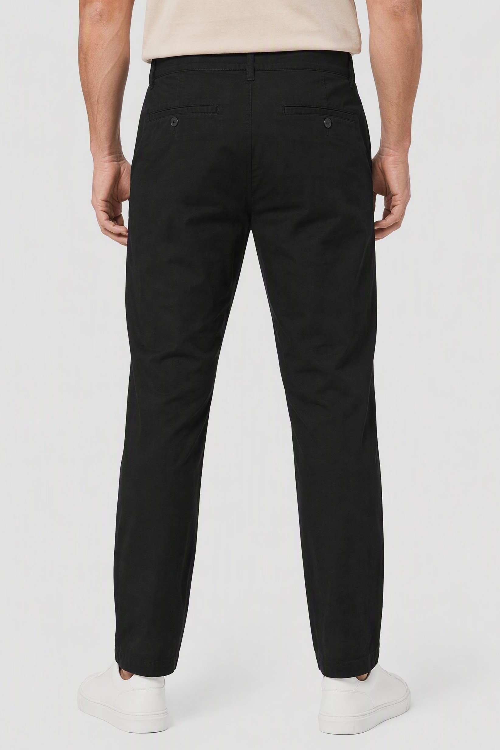 Men Straight Solid Chino Pants, Black