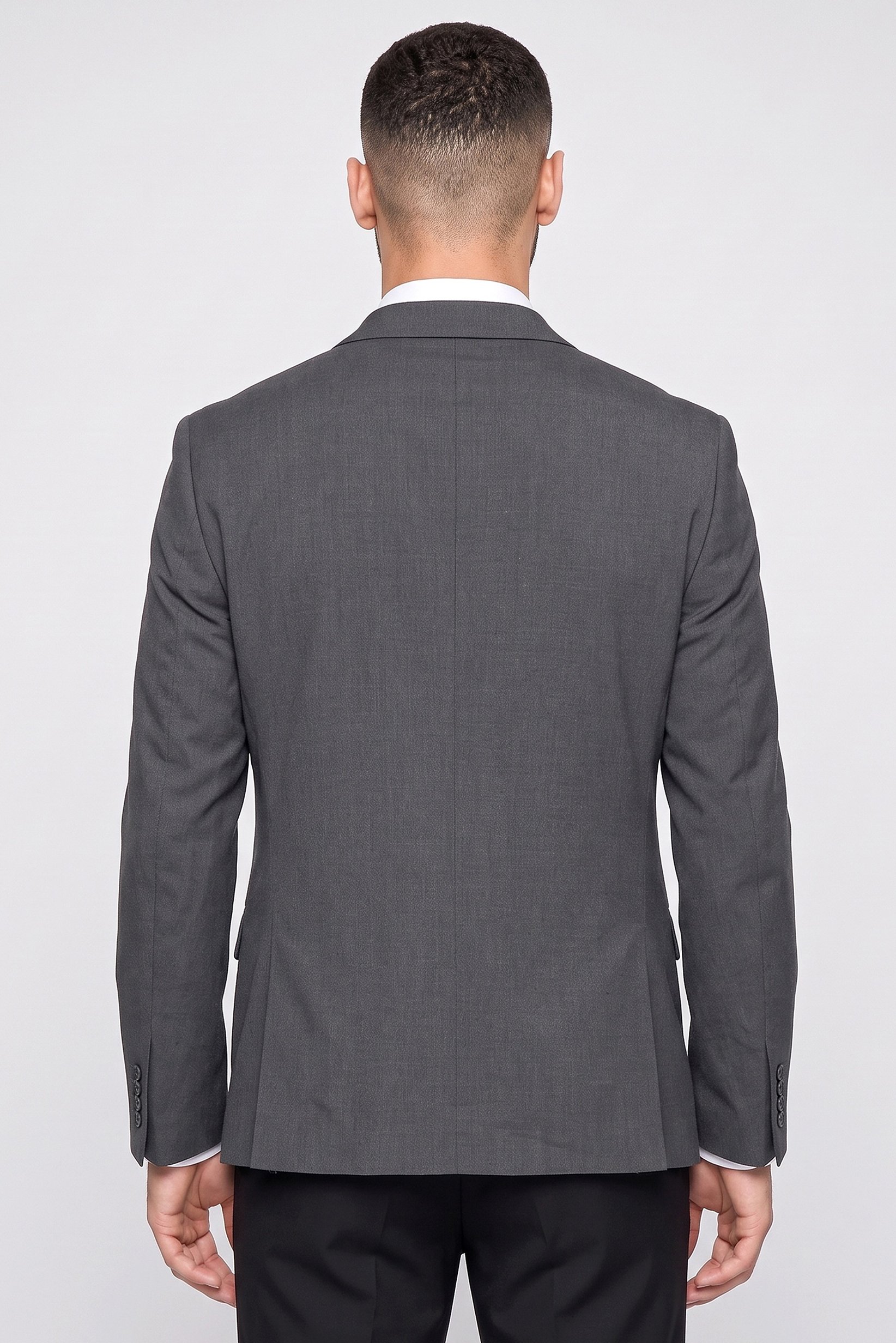 Men Slim Fit Solid Casual Blazer, Grey