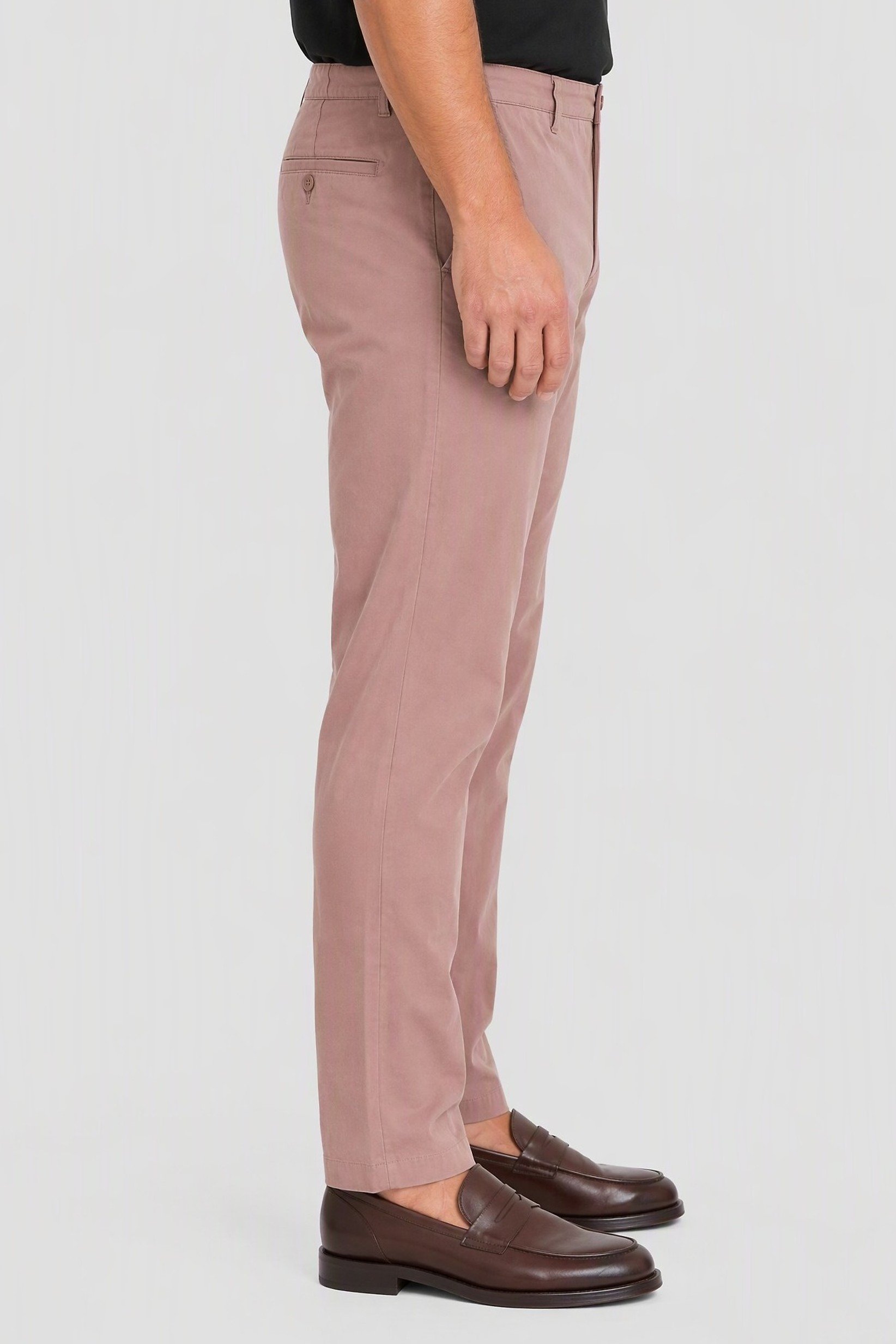 Men Slim Fit Solid Chino Pants, Old Rose