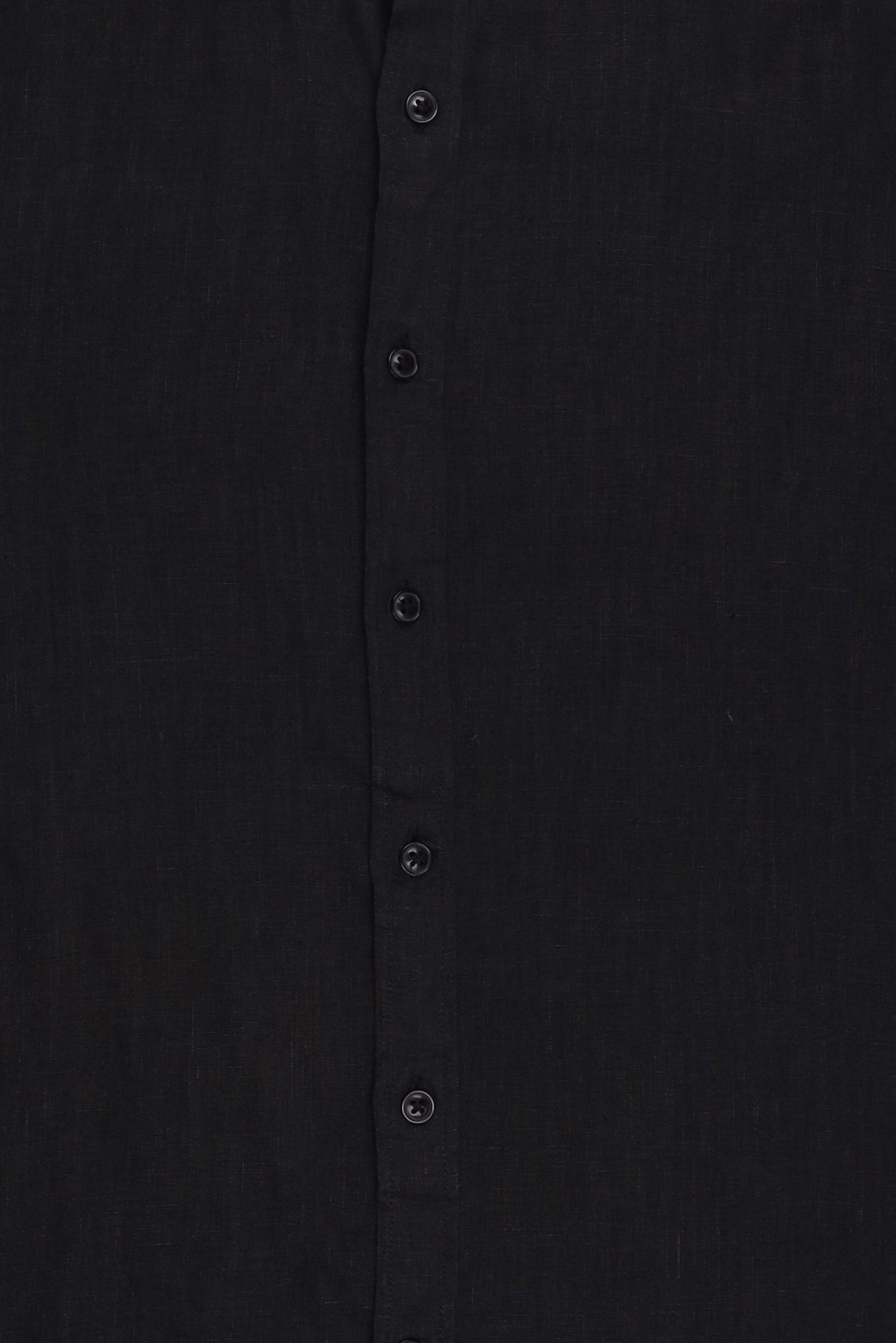 Men Regular Fit Plain Long Sleeve Casual Shirt, Black