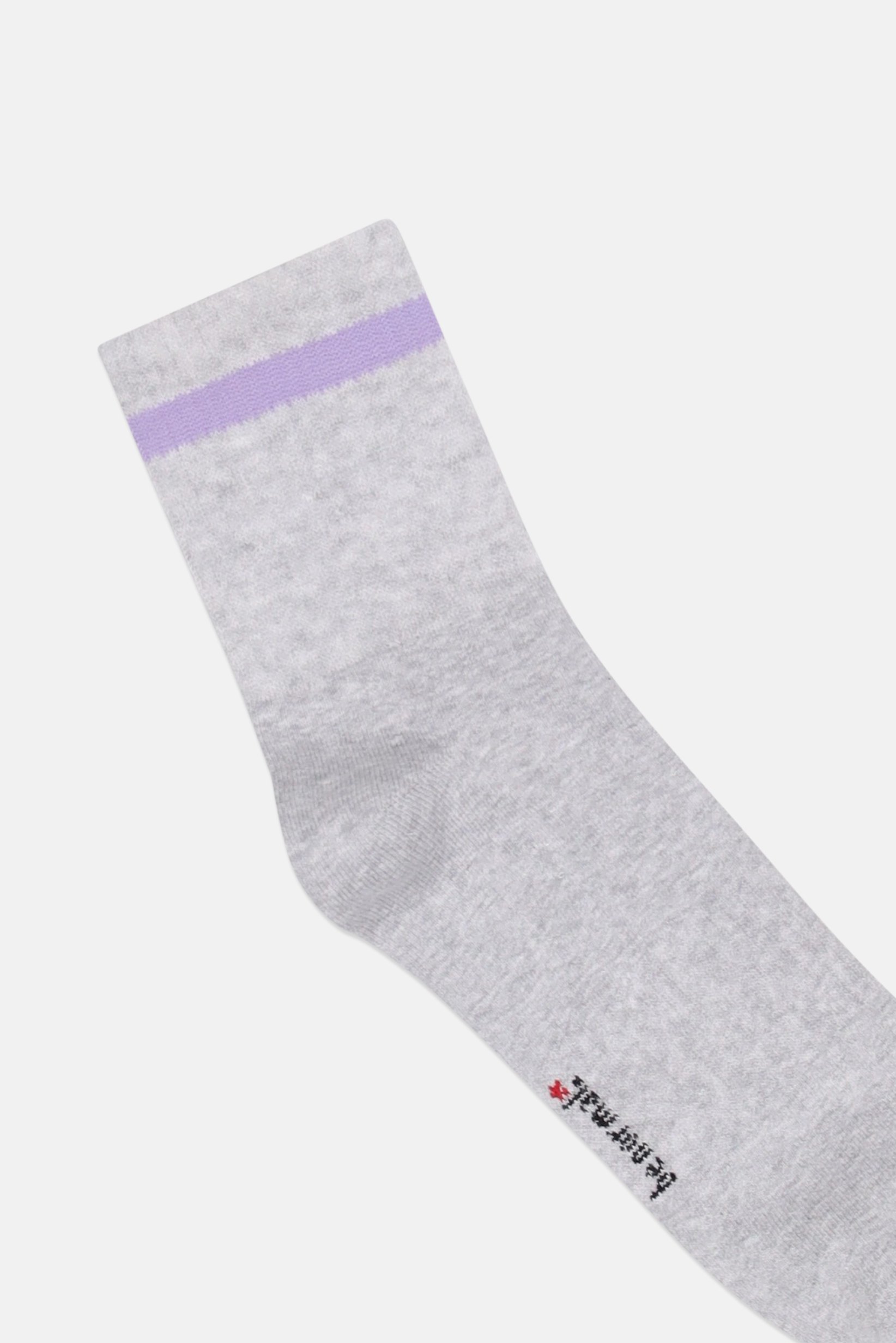 Men Stripe Crew Socks, Heather Grey