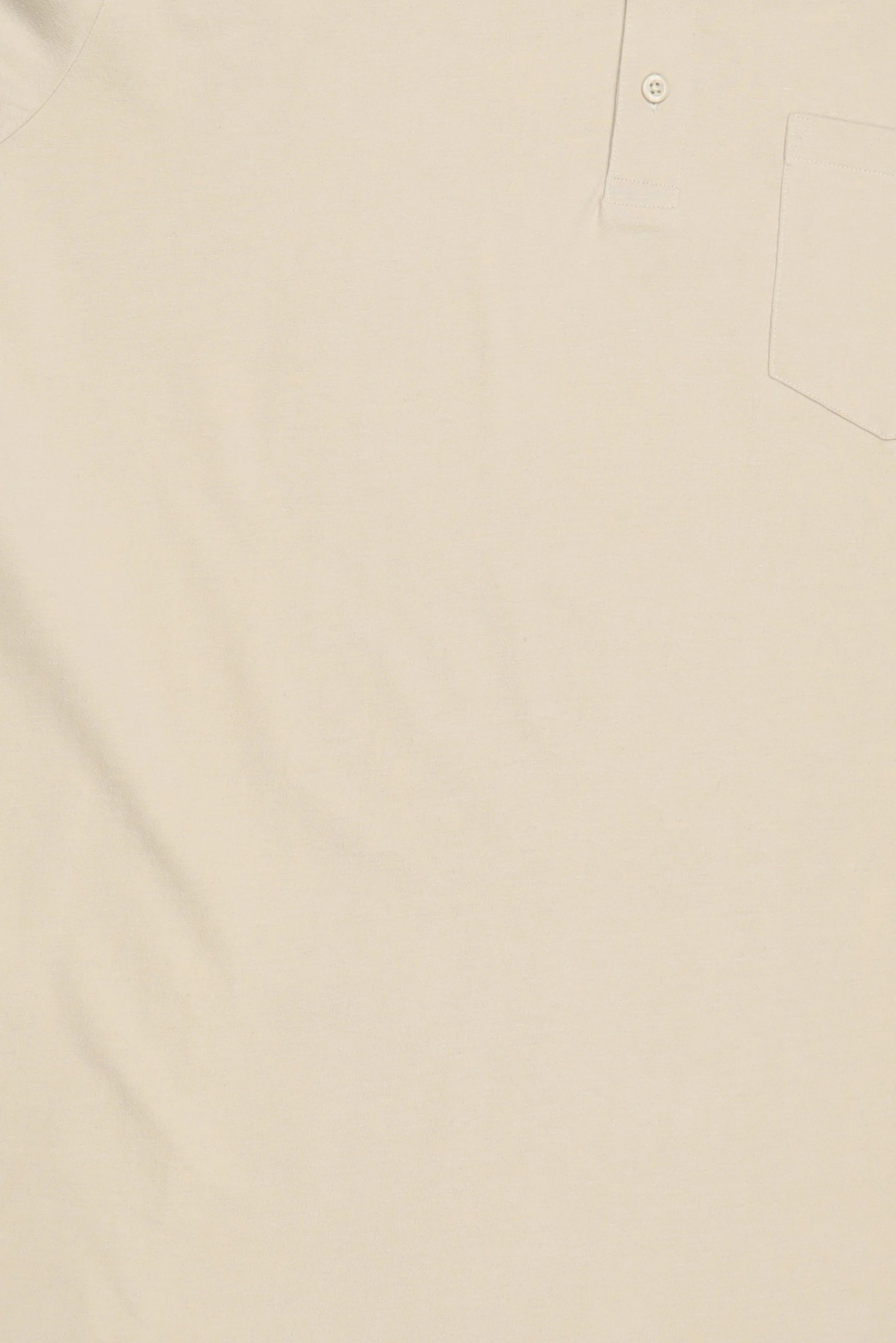 Men Regular Fit Plain Long Sleeve Polo Shirt, Beige