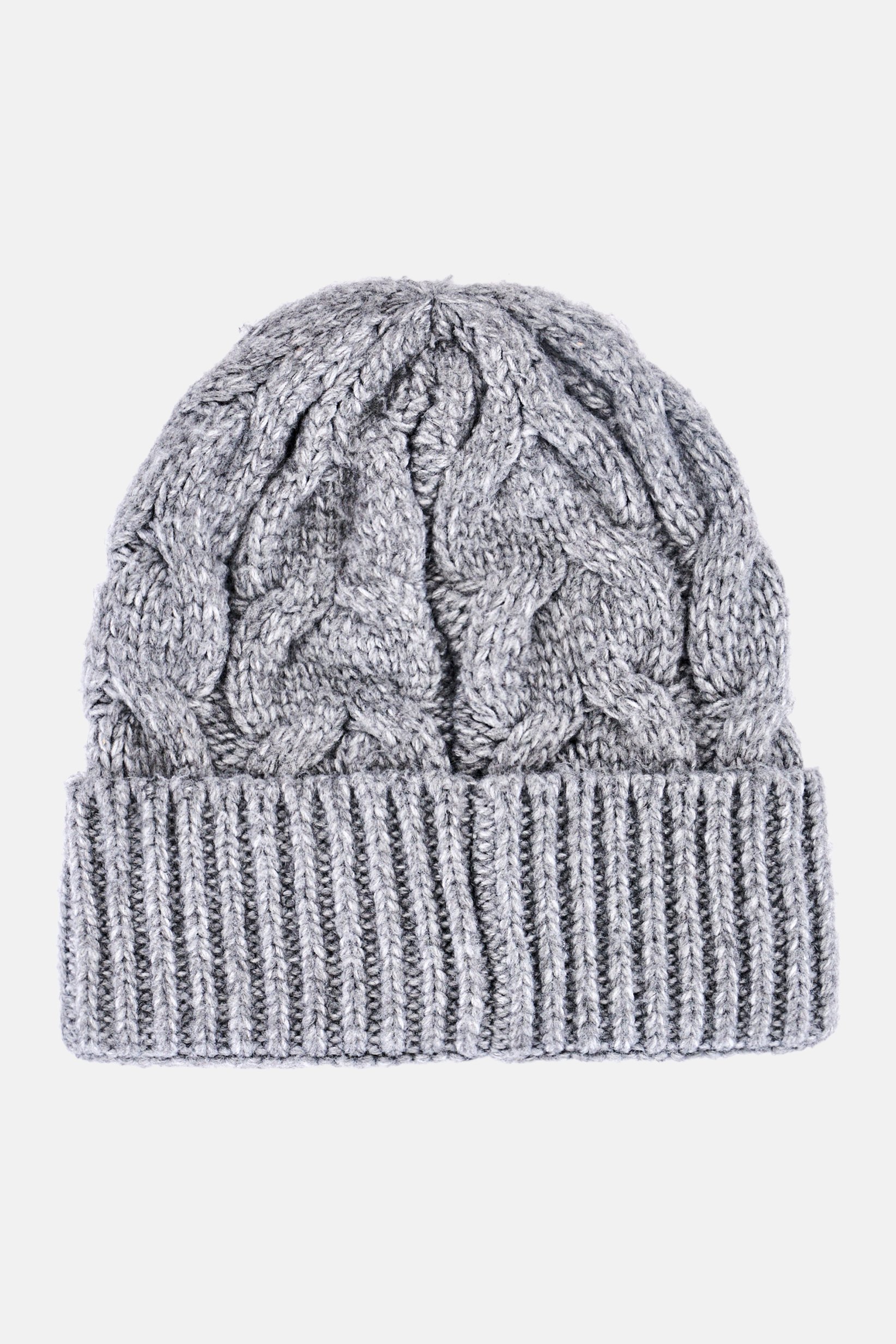 Men Knitted Beanie Hat, Grey