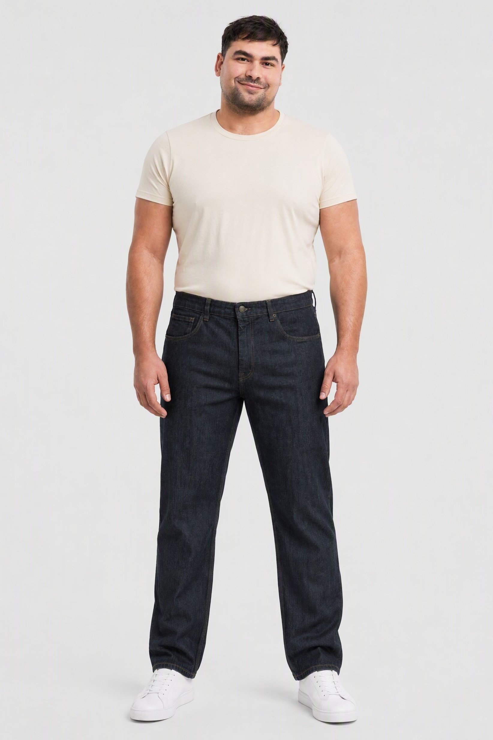 Men Regular Fit Washed Stretchable Jeans, Black