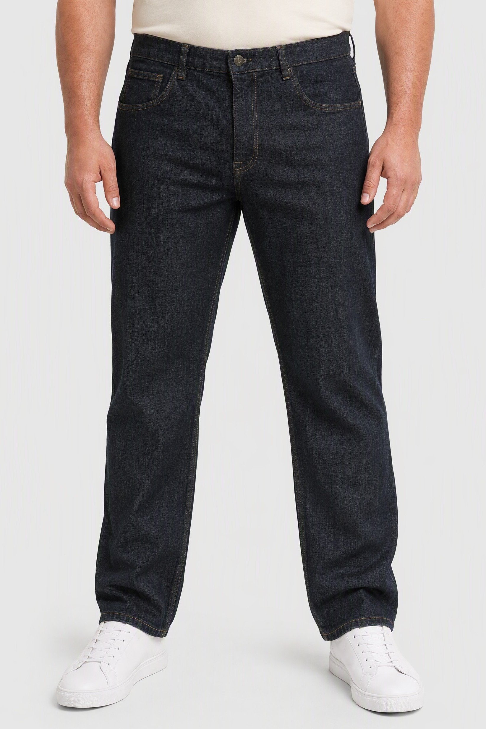 Men Regular Fit Washed Stretchable Jeans, Black