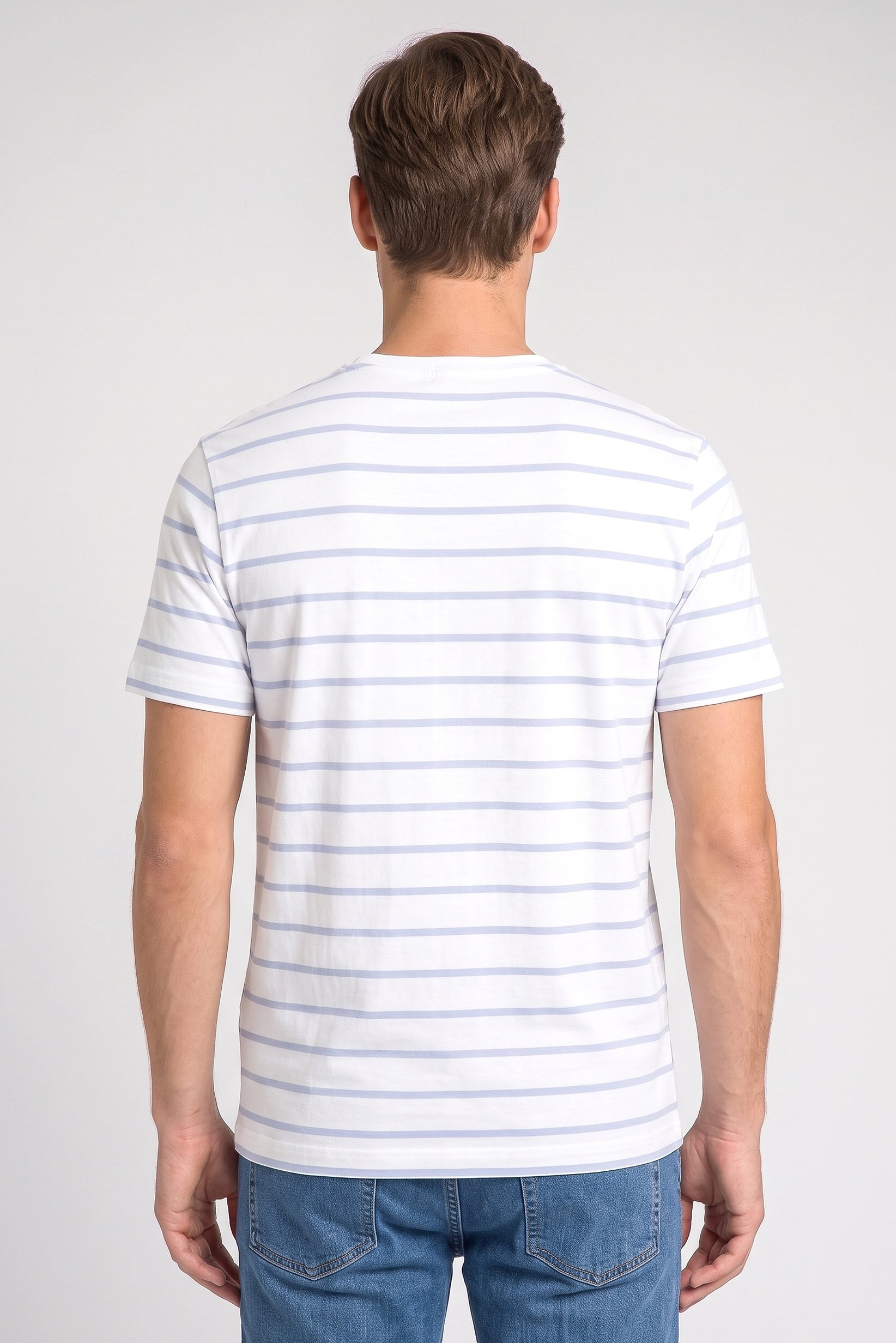 Men Crew Neck Short Sleeve Stripe T Shirt, Multicolor