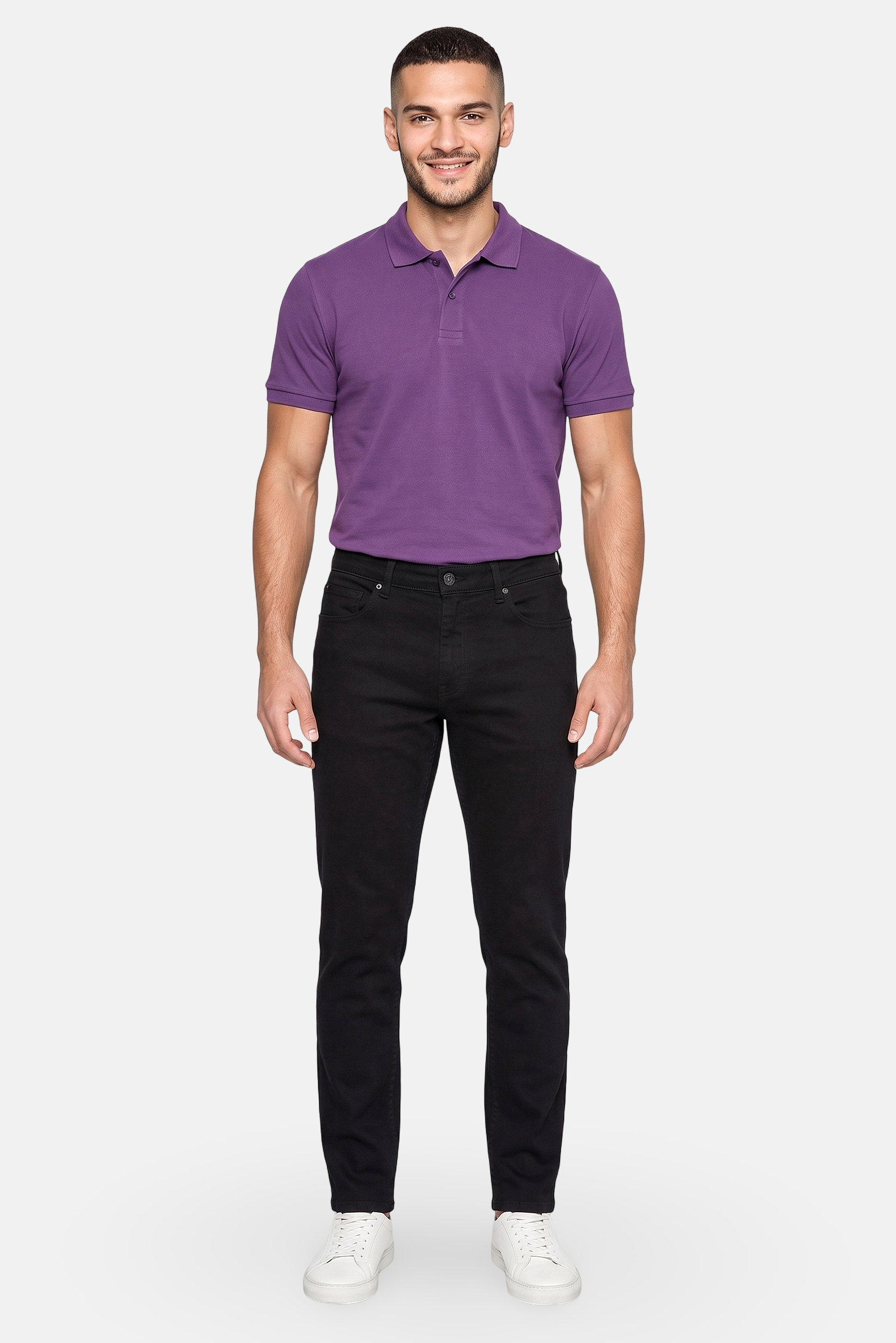 Men Slim Fit Washed Stretchable Jeans, Black