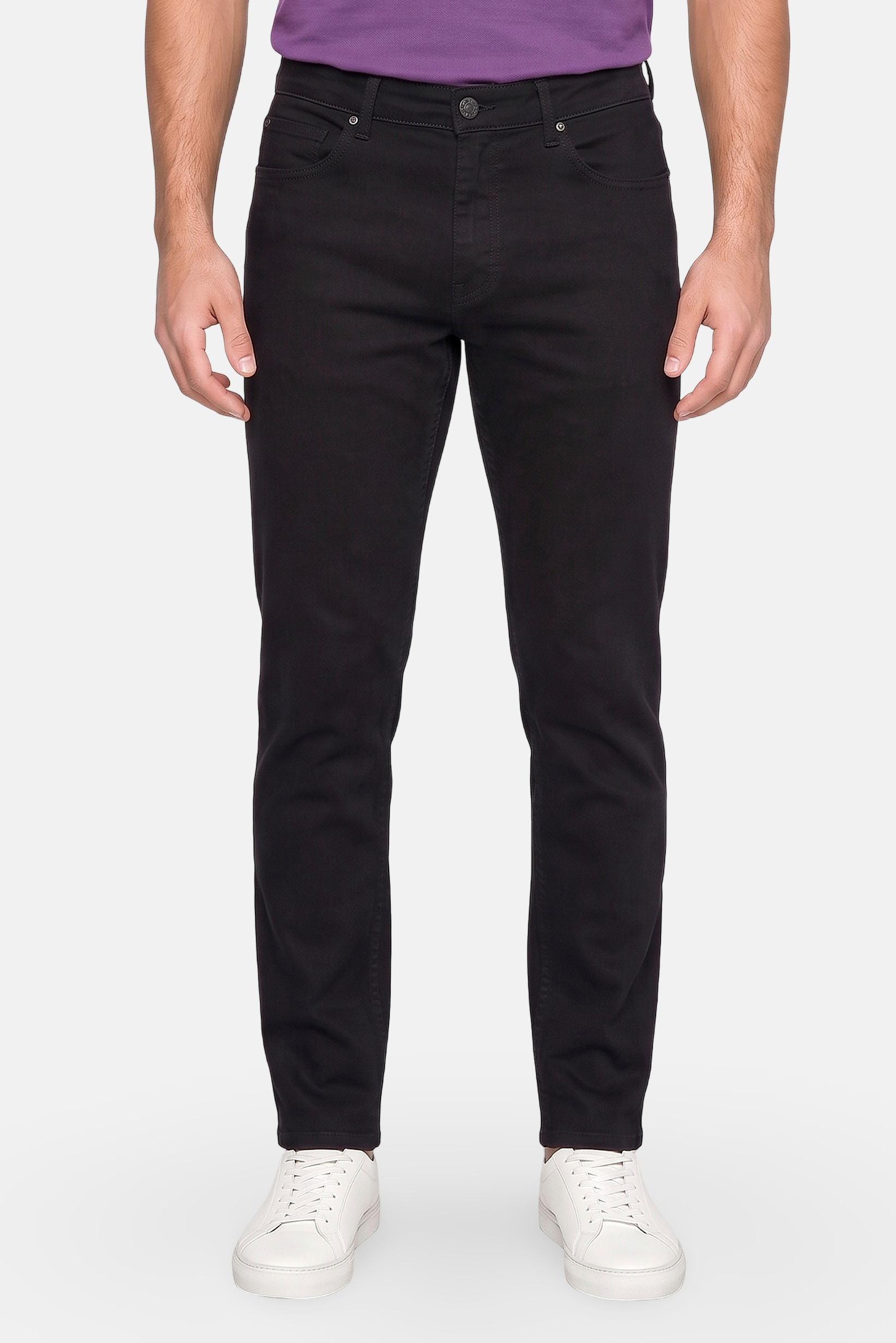Men Slim Fit Washed Stretchable Jeans, Black