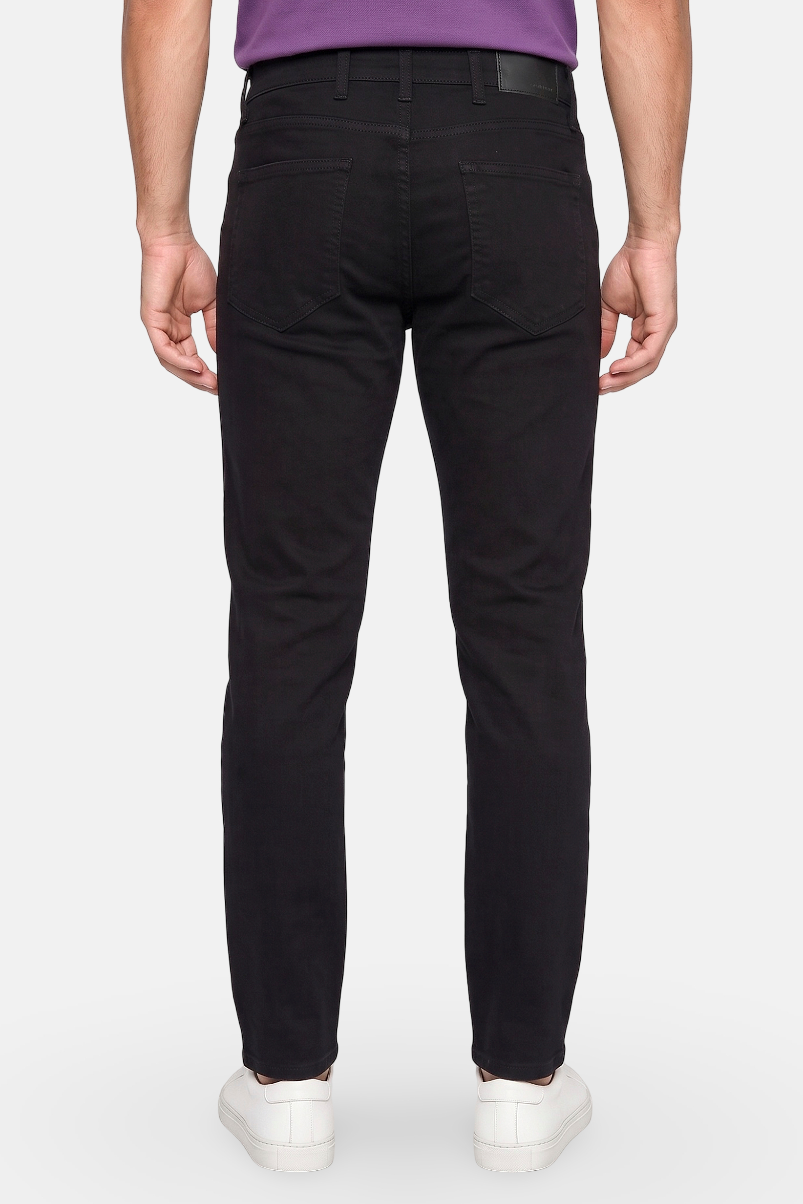 Men Slim Fit Washed Stretchable Jeans, Black