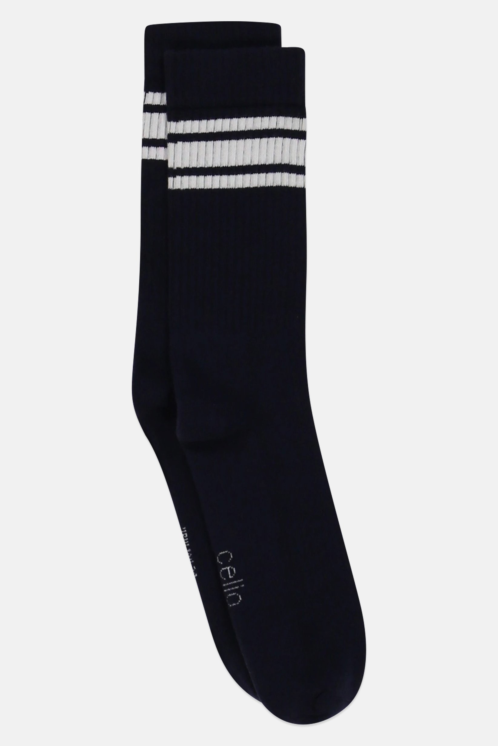 Men Stripe Crew Socks, Navy