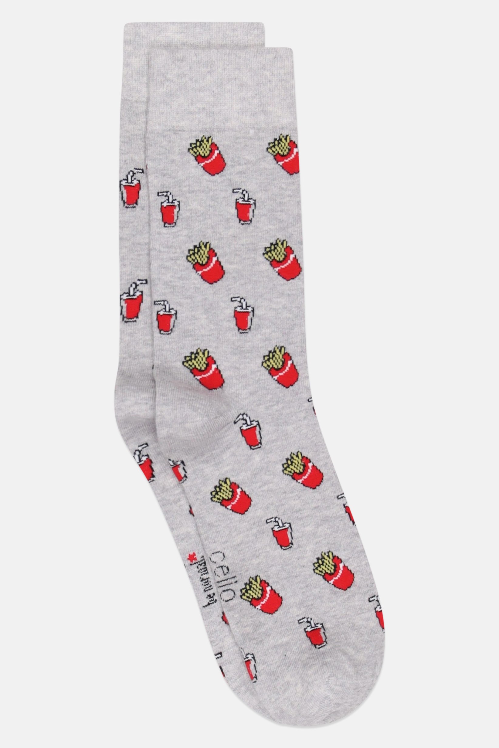 Men Allover Print Crew Socks, Multicolor