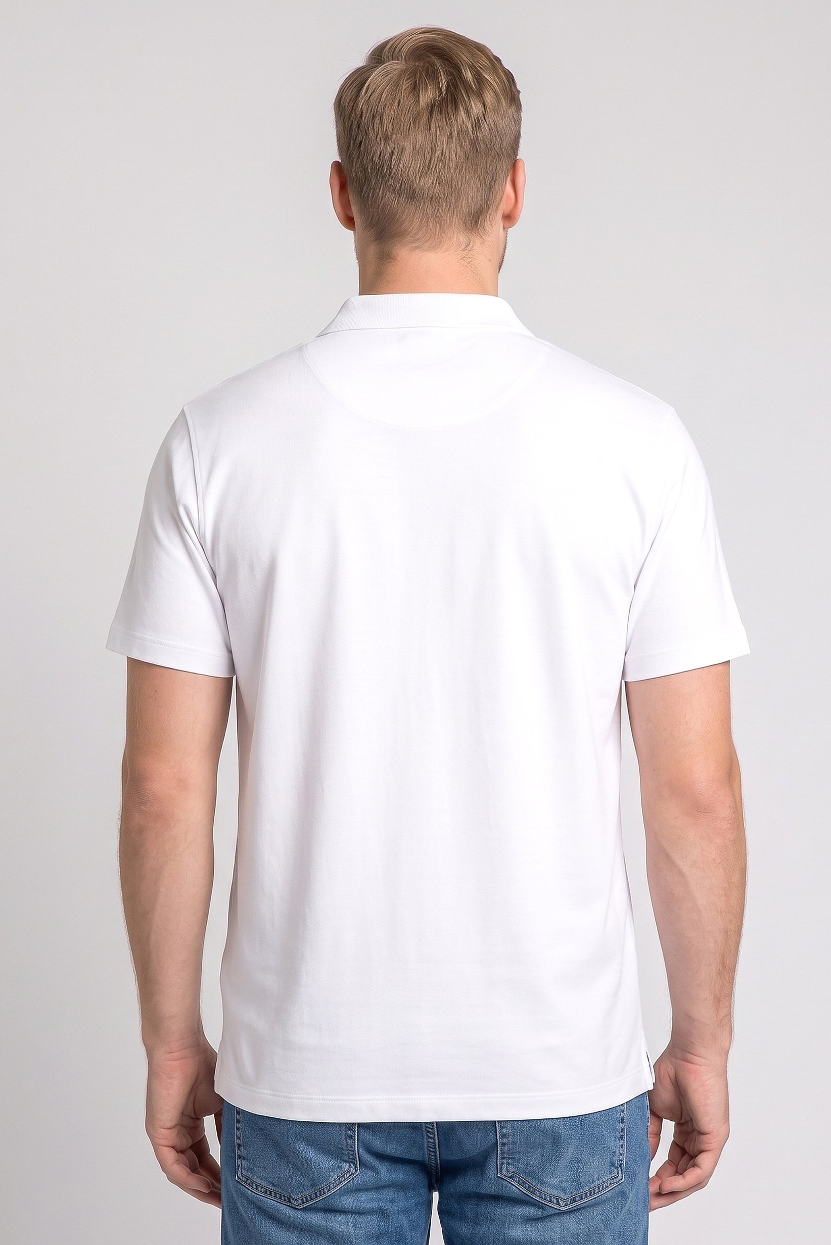 Men Regular Fit Short Sleeve Solid Polo Shirt, White