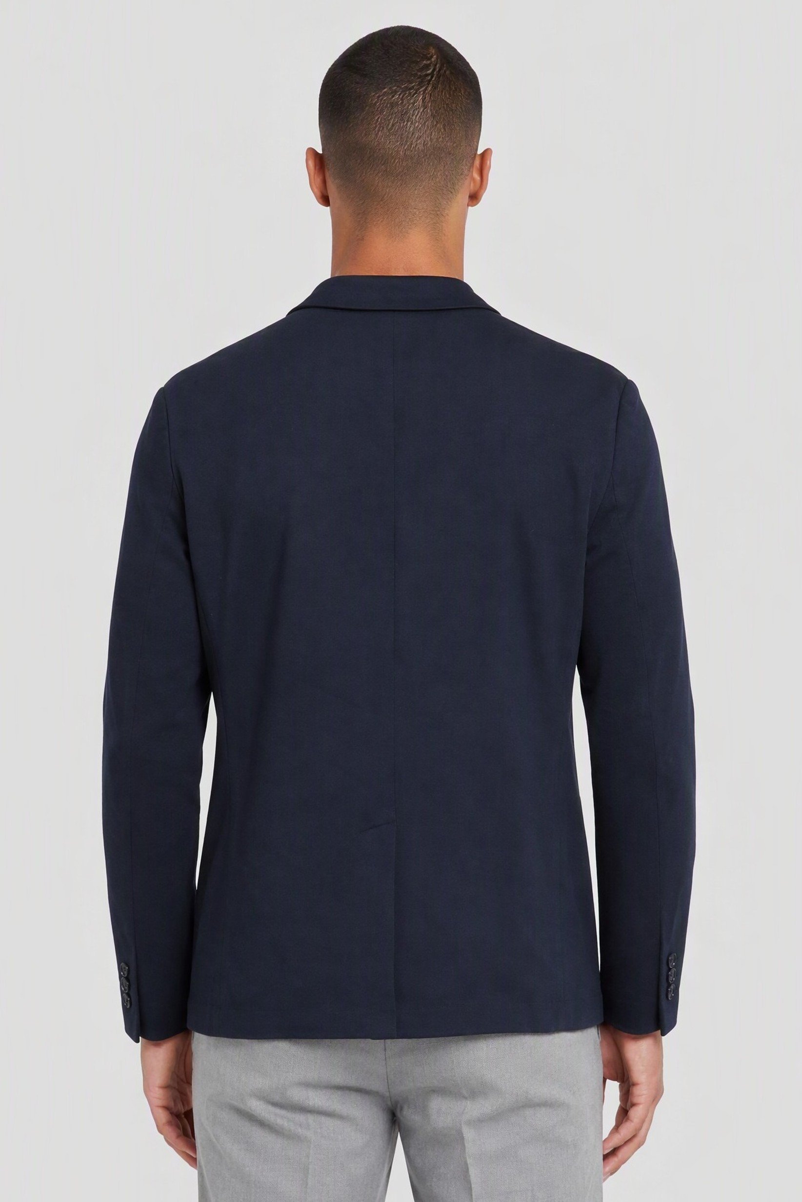 Men Sim Fit Plain Blazer, Black Navy