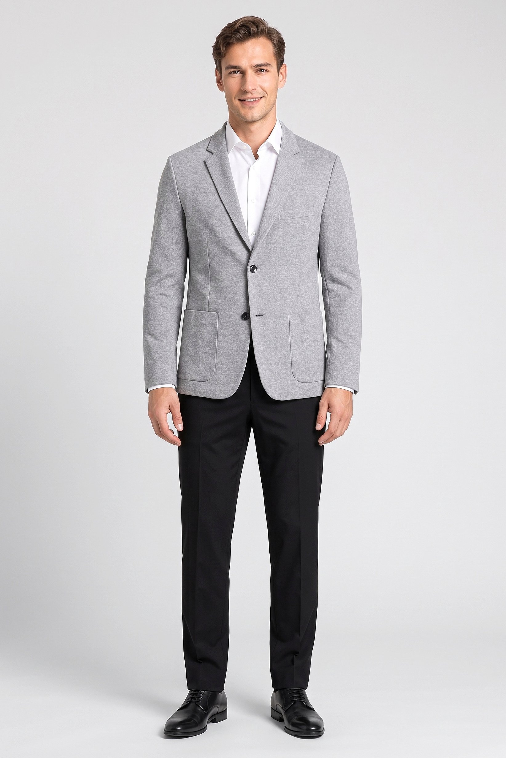 Men Slim Fit Heather Casual Blazer, Grey