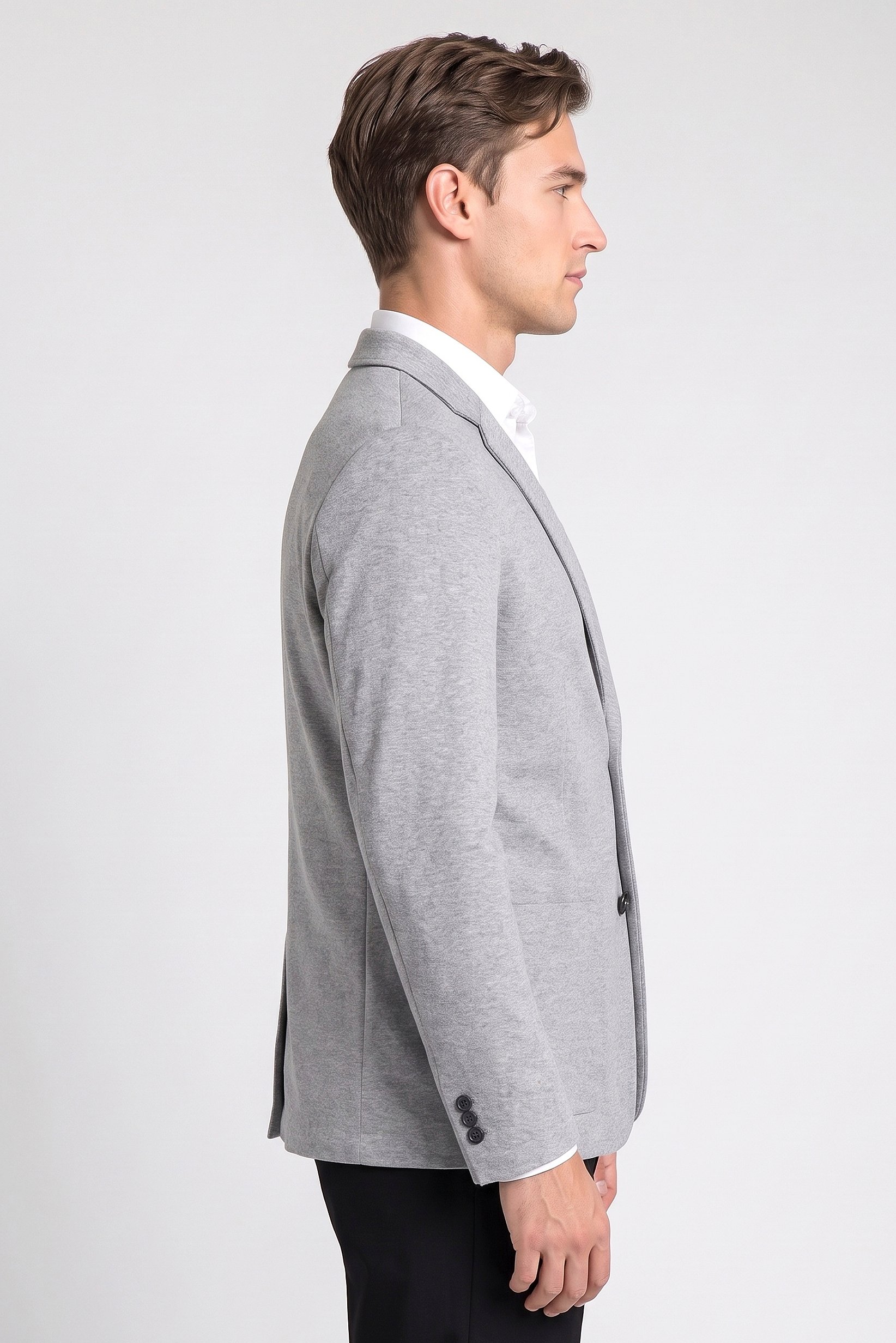 Men Slim Fit Heather Casual Blazer, Grey
